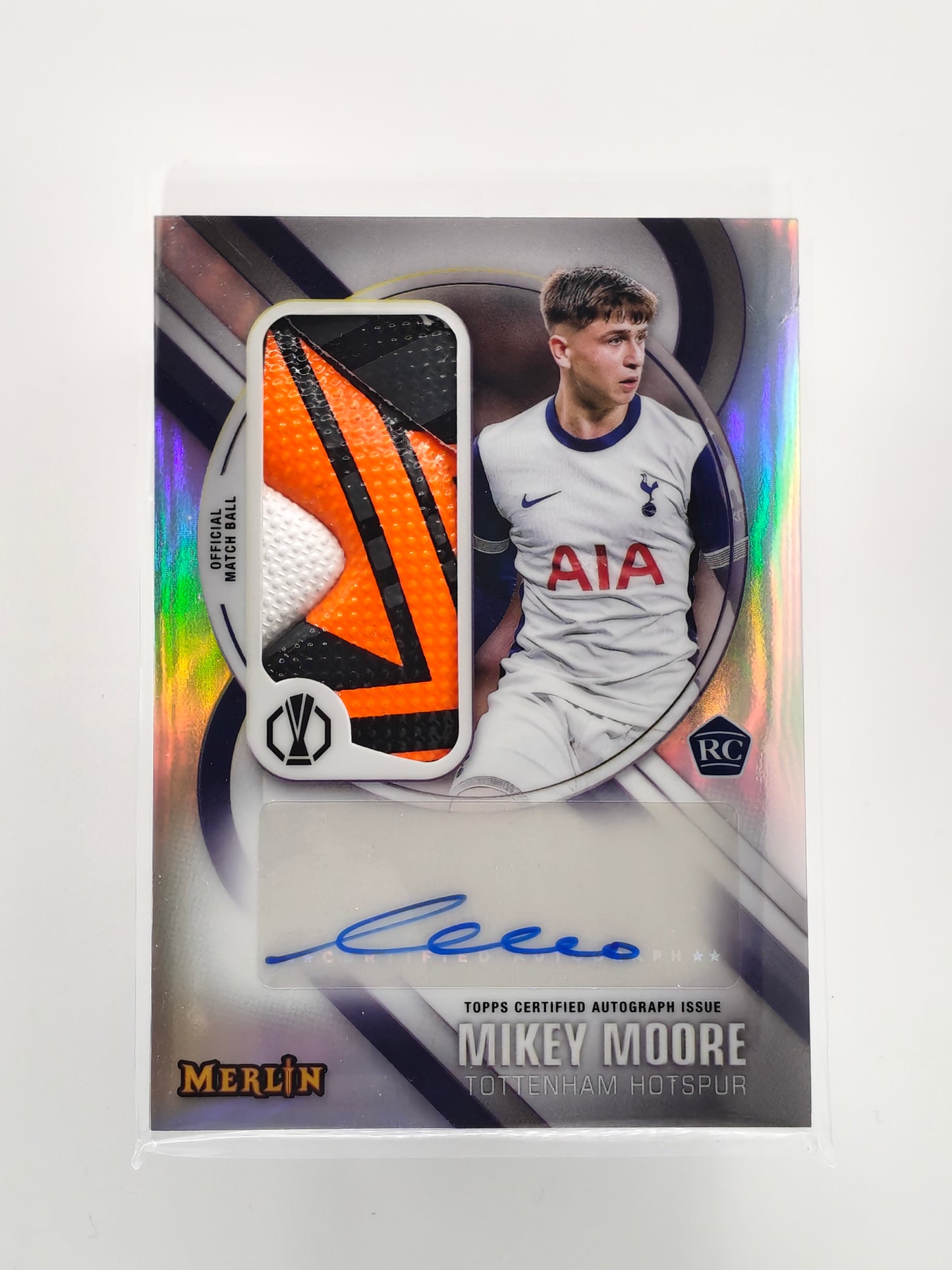 Mikey Moore auto RC matchball relic Topps Merlin 24/25