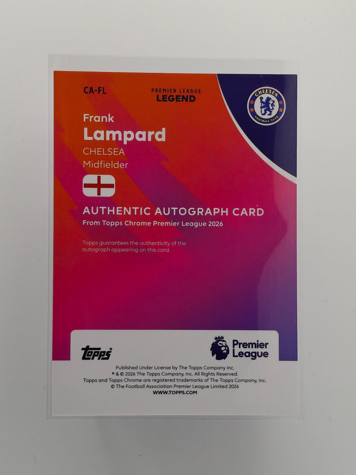 Frank Lampard auto /75 - Topps Chrome PL 25/26