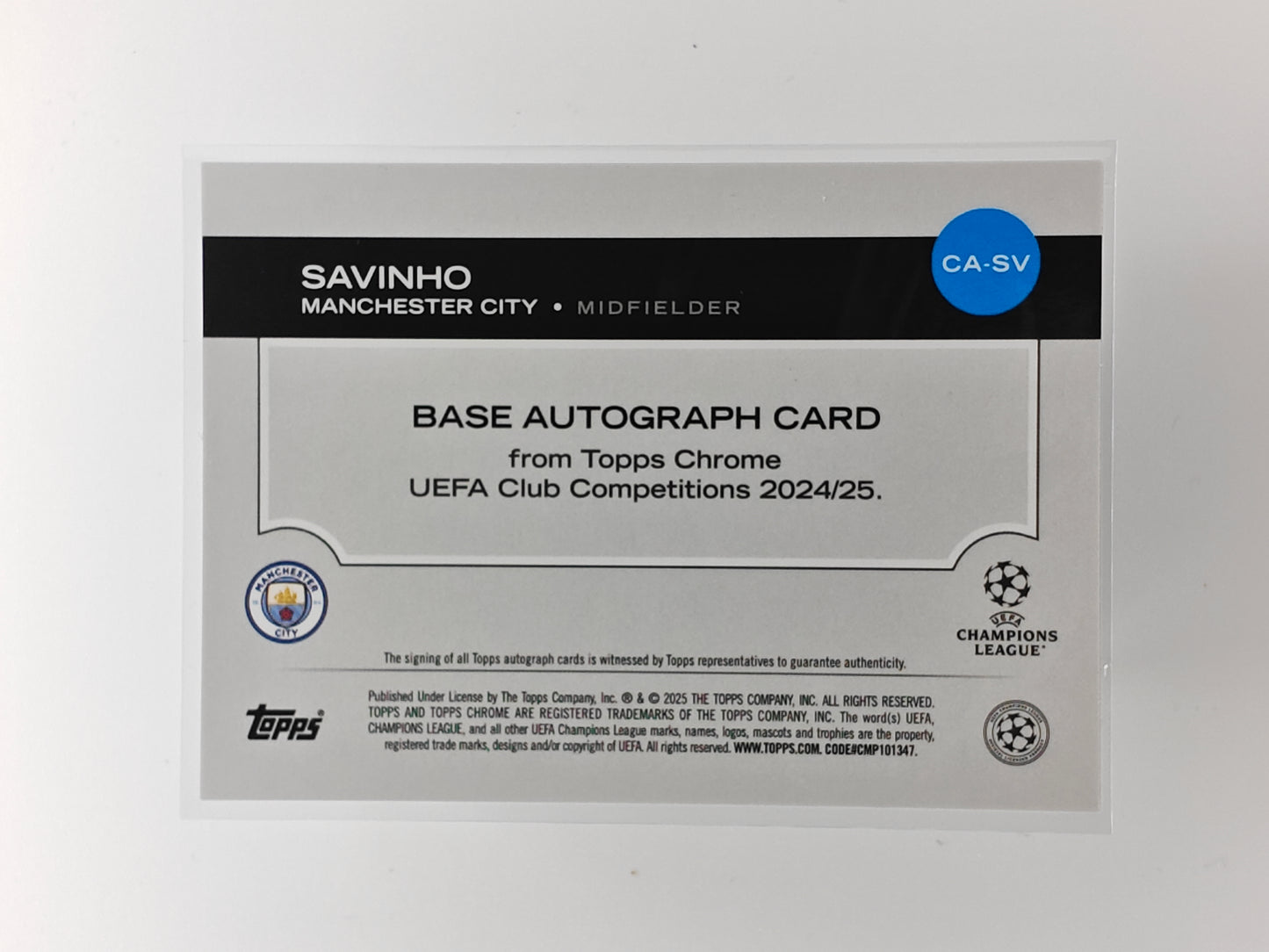 Savinho auto /75 - Topps Chrome 24/25