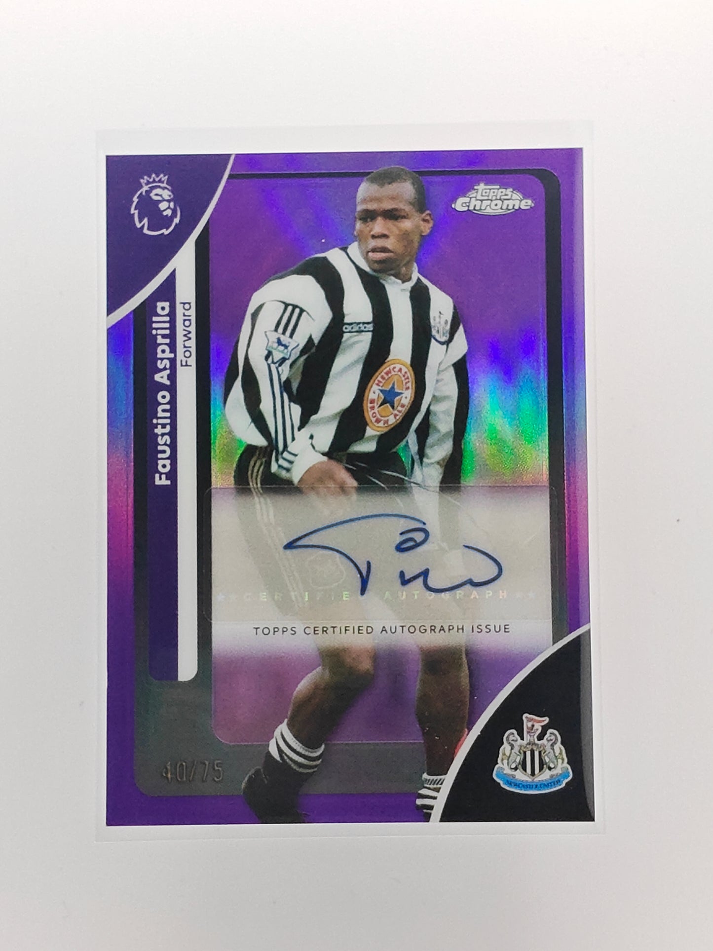 Faustino Asprilla auto /75 - Topps Chrome PL 25/26