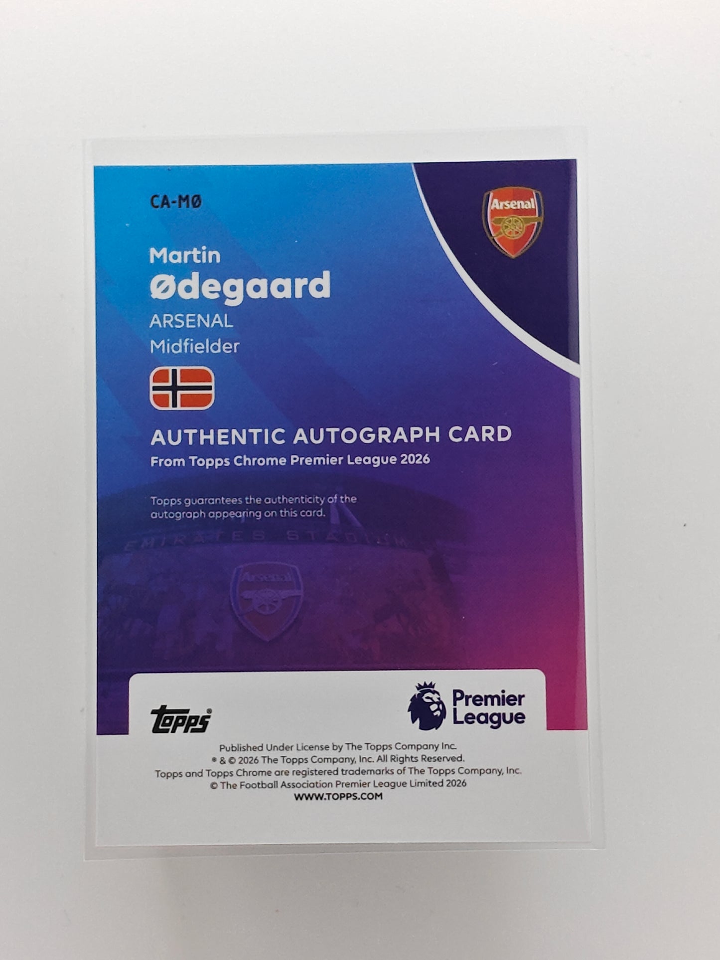Martin Ødegaard auto /99 - Topps Chrome PL 25/26