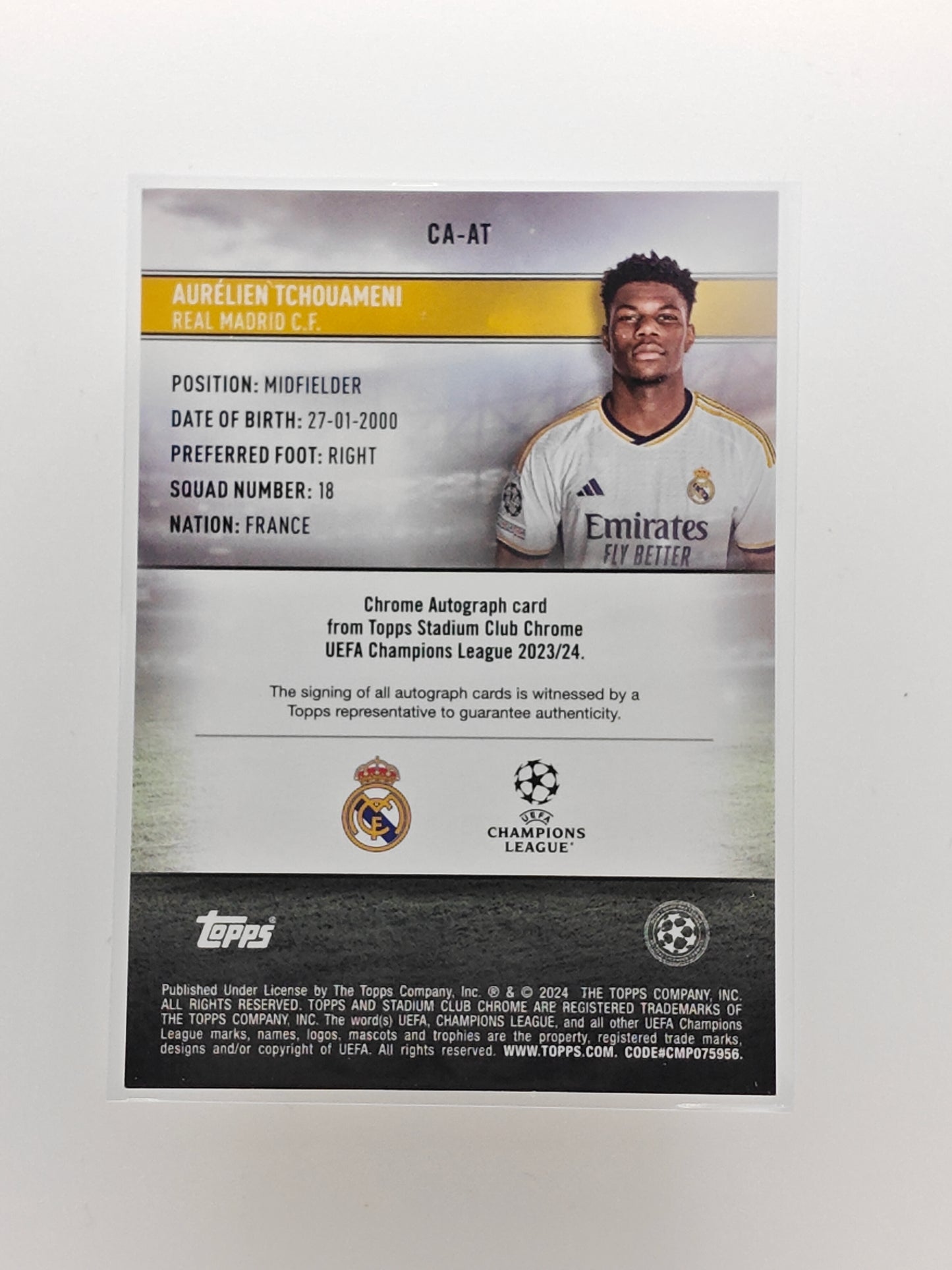 Tchouameni auto /25 - Stadium club 23/24