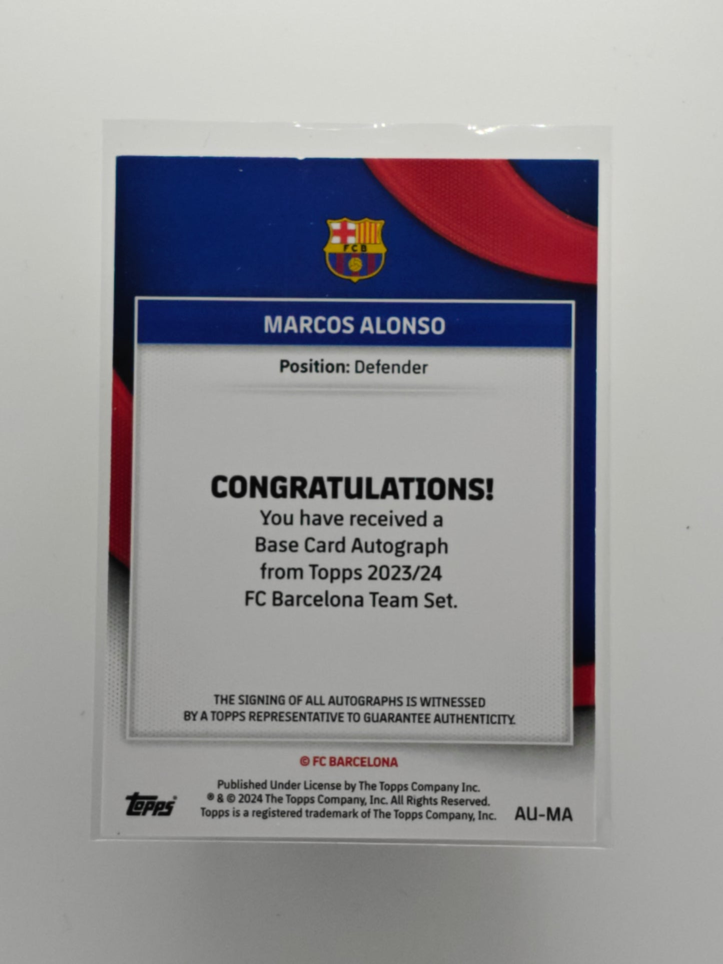 Marcos Alonso auto /50 - Barca teamset 23/24