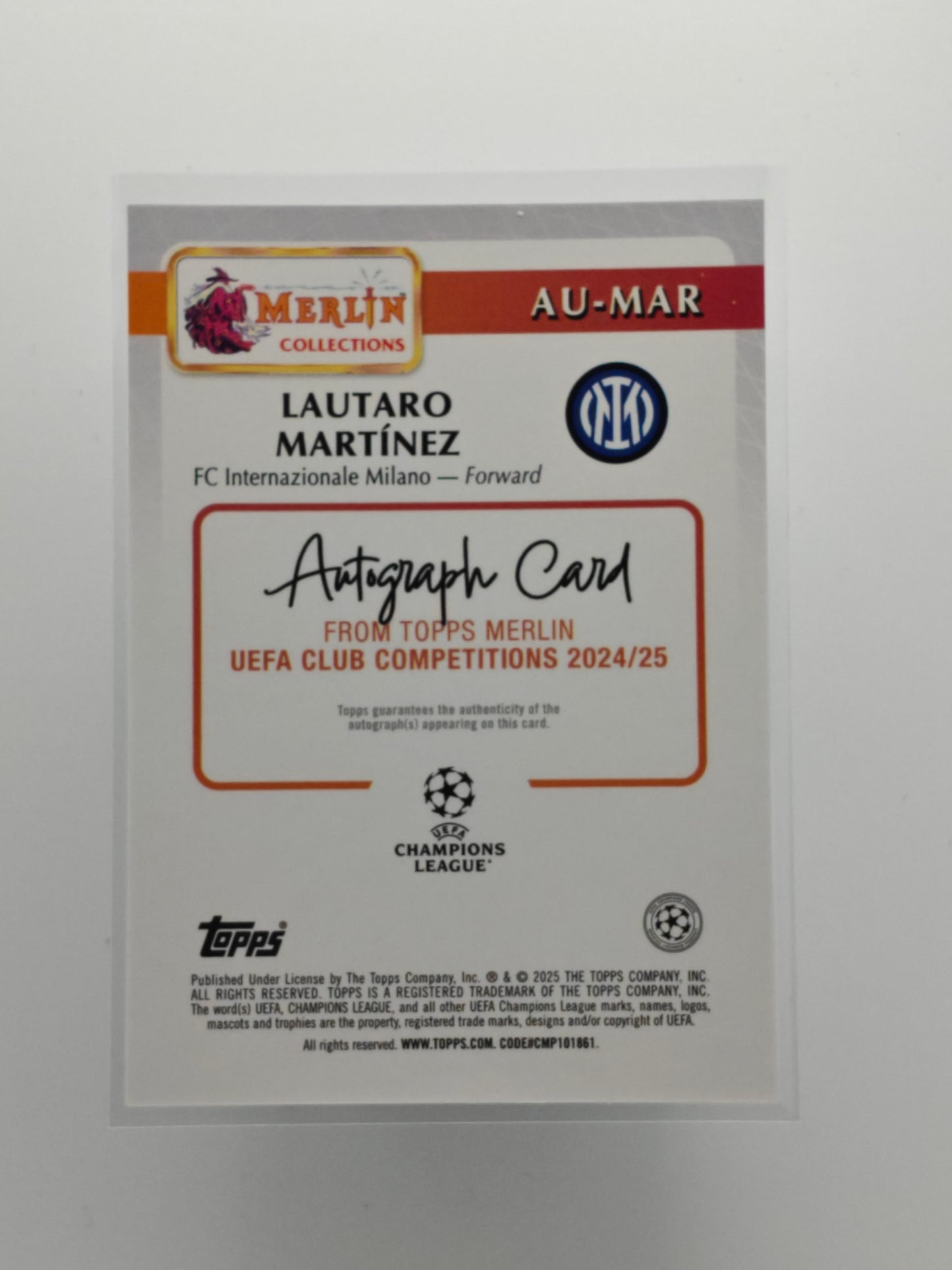 Lautaro Martinez auto /75 - Topps Merlin 24/25