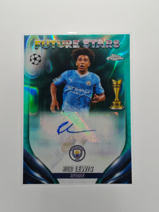 Rico Lewis auto aqua - Topps Chrome 23/24