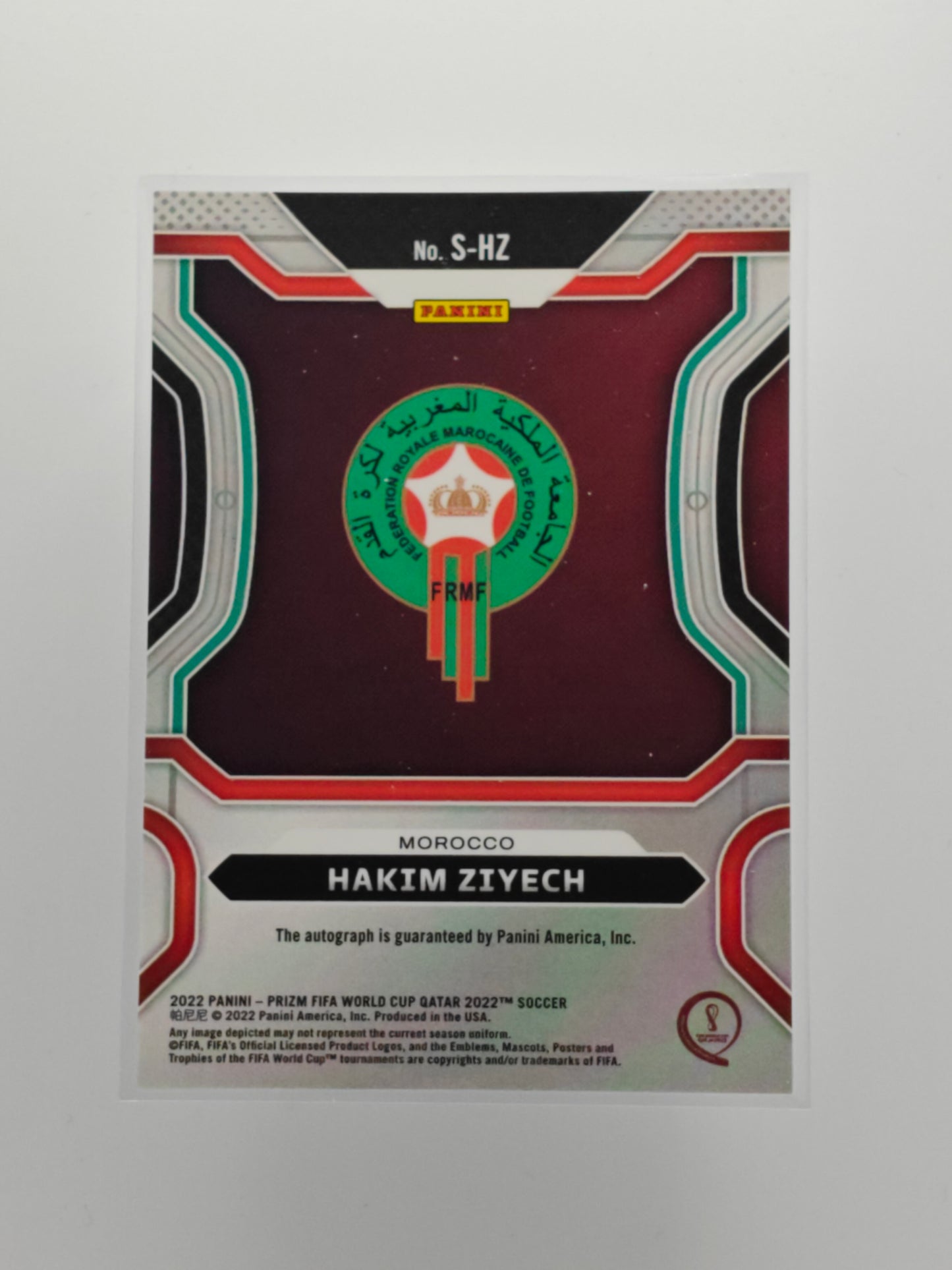Hakim Ziyech auto - Panini Prizm 22 World cup Qatar