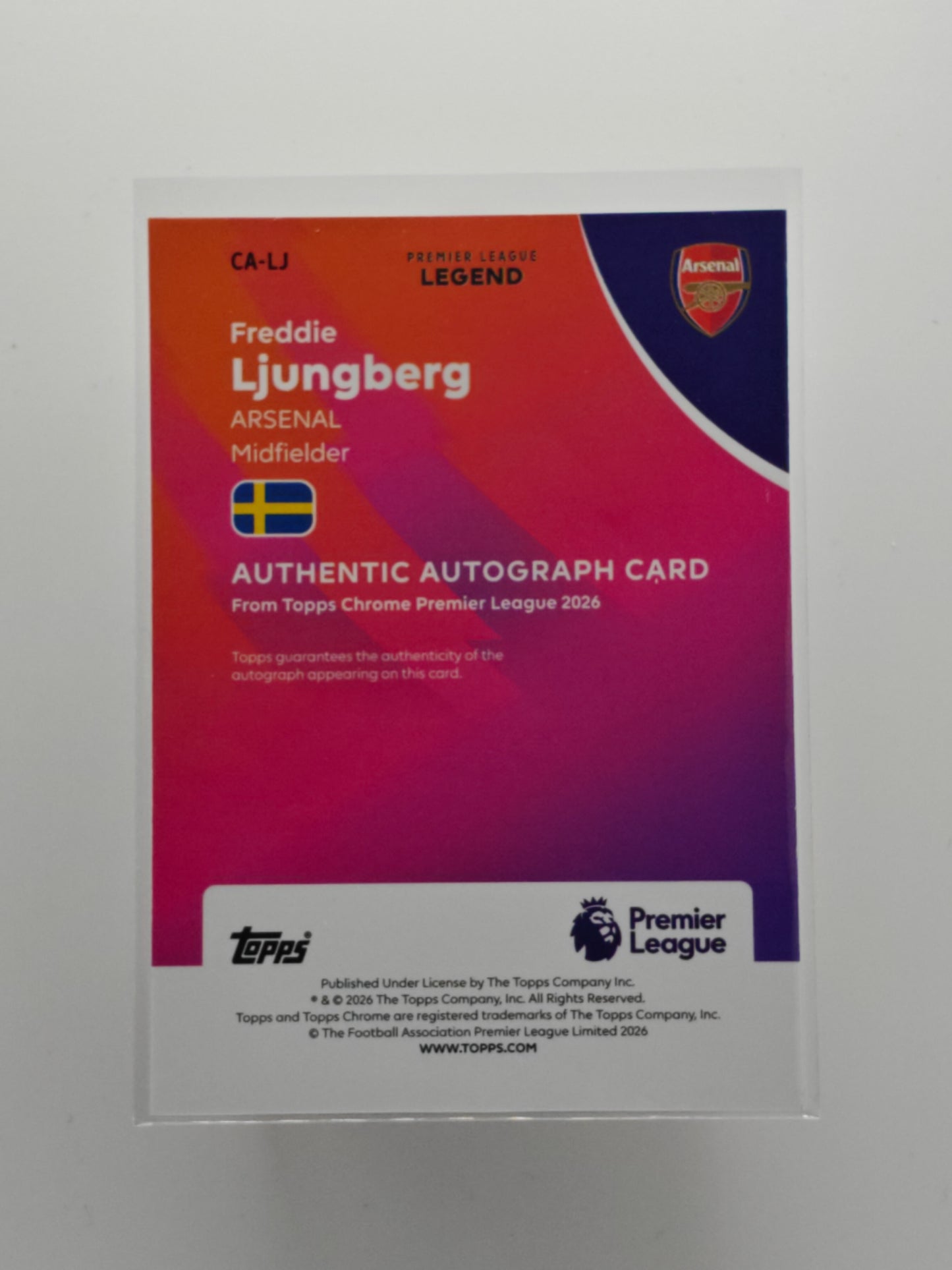 Freddie Ljungberg auto - Topps Chrome PL 25/26