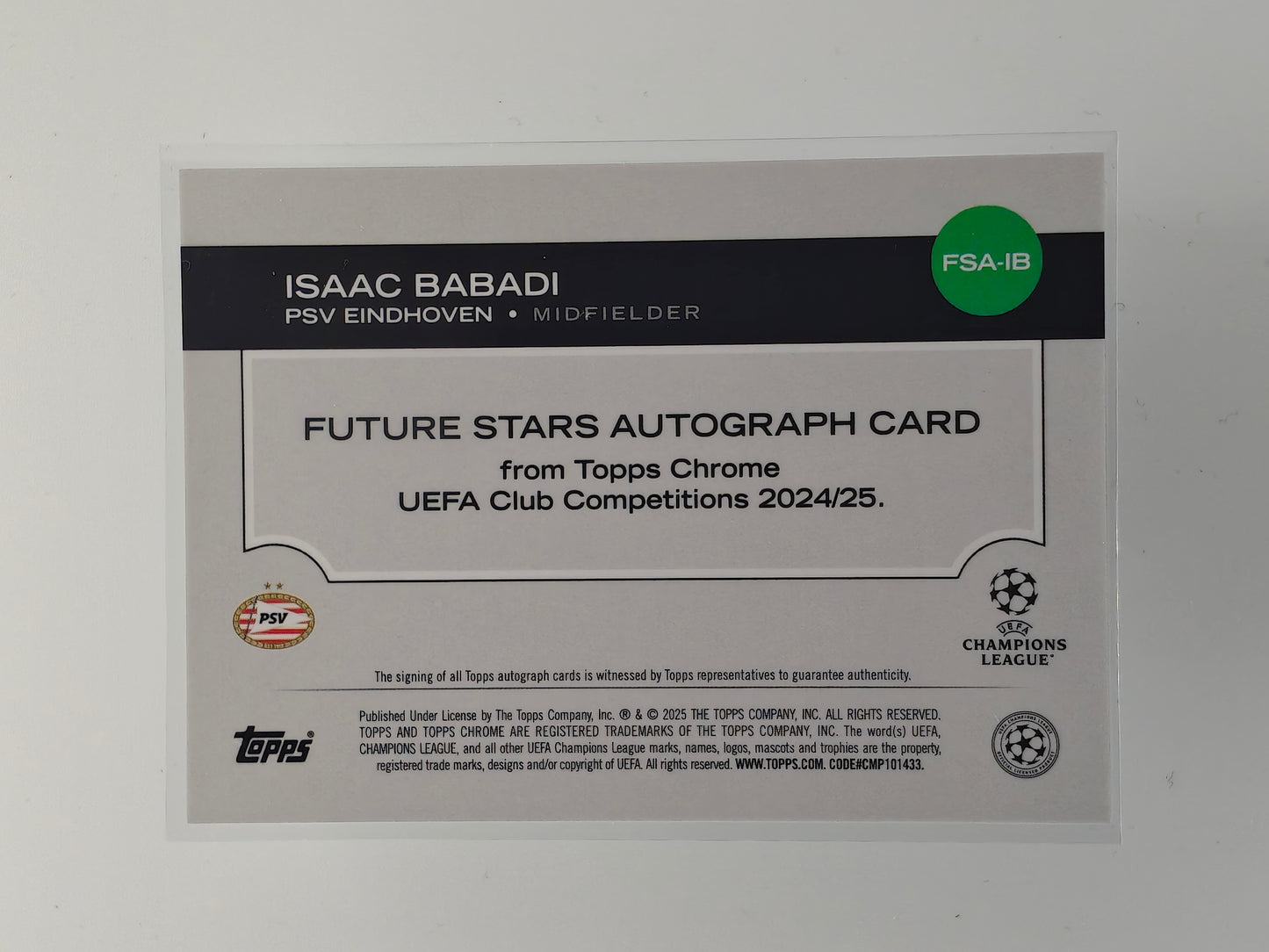 Isaac Babadi auto /199 - Topps Chrome 24/25