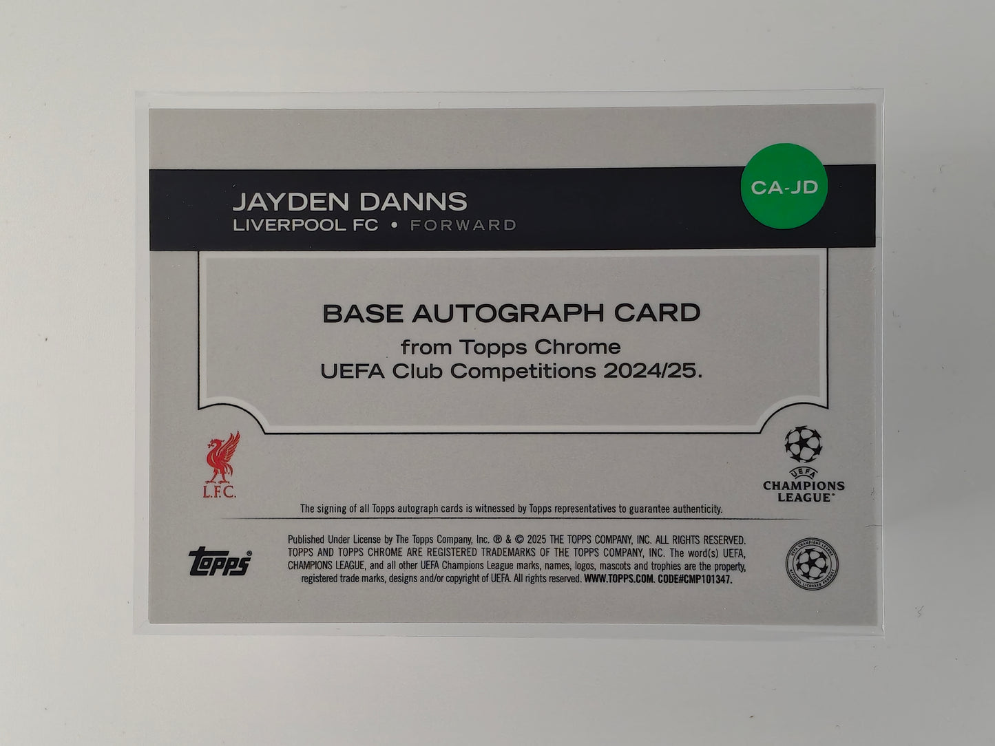 Jayden Danns auto rc - Topps Chrome 24/25