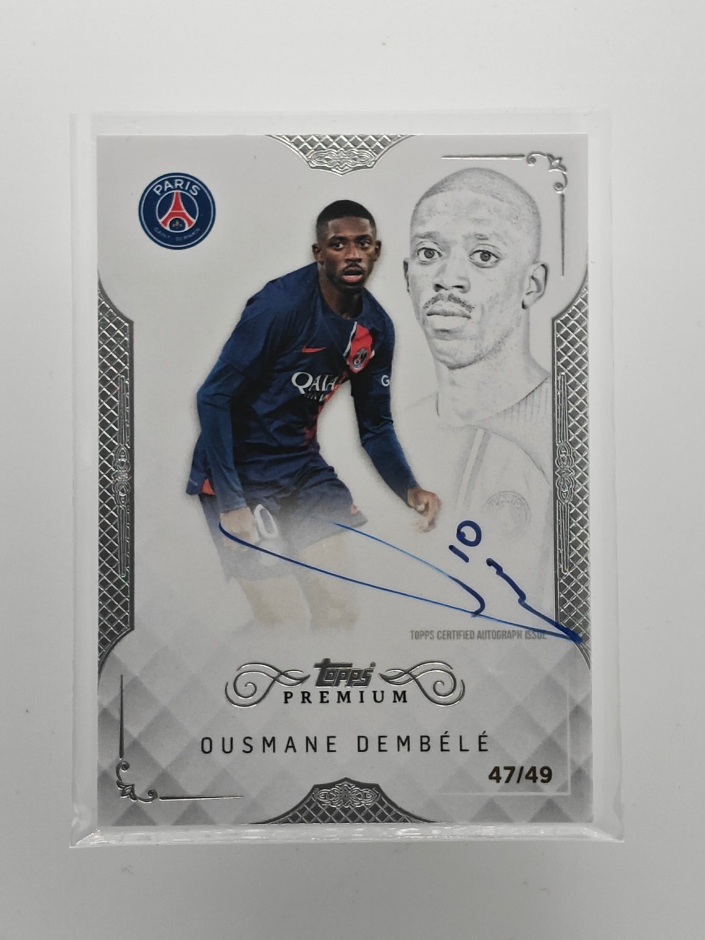 Ousmane Dembele auto /49 on card - Topps Psg Premium 23/24