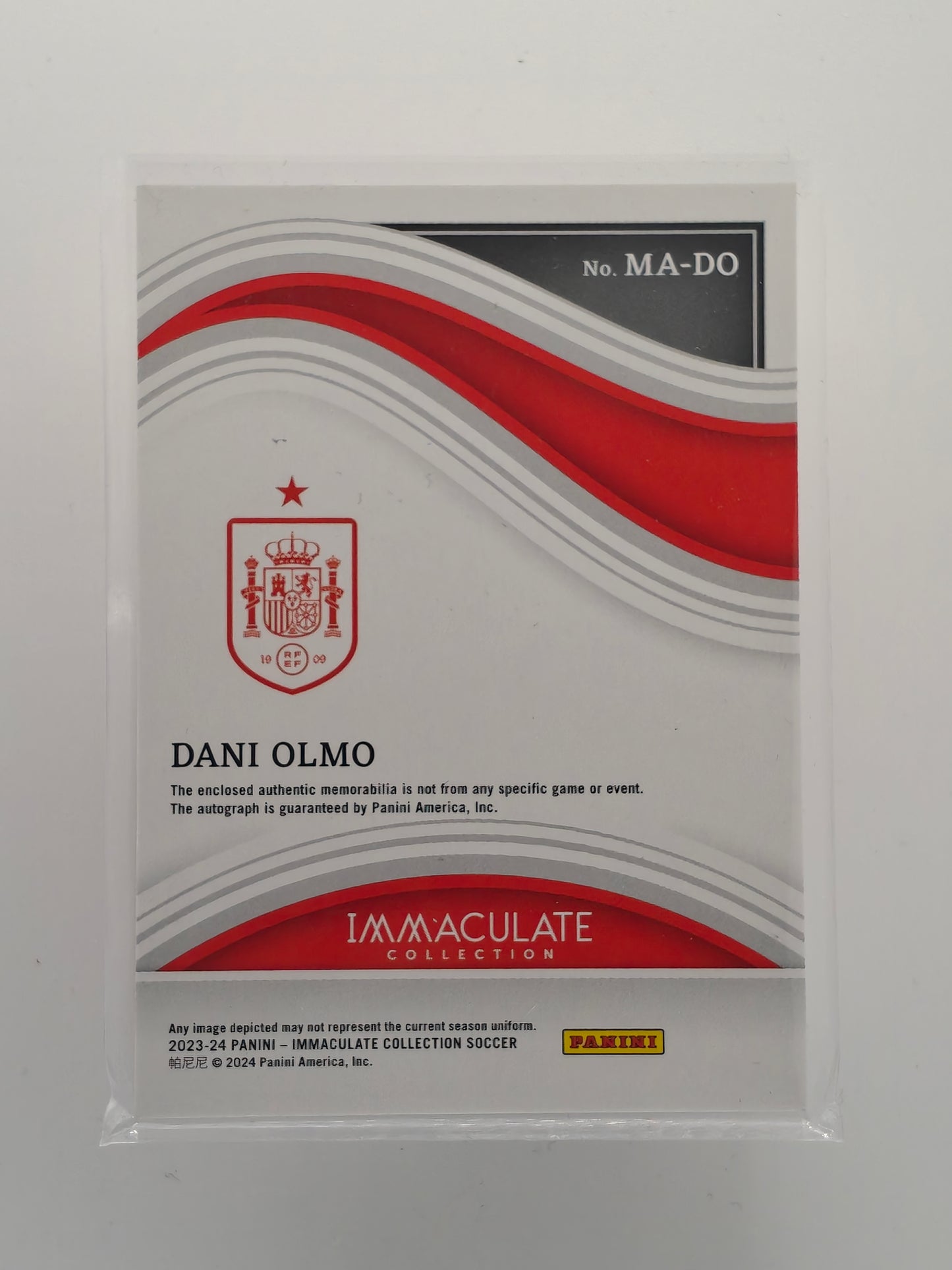 Dani Olmo Patch/Auto /99 - Panini Immaculate 23/24