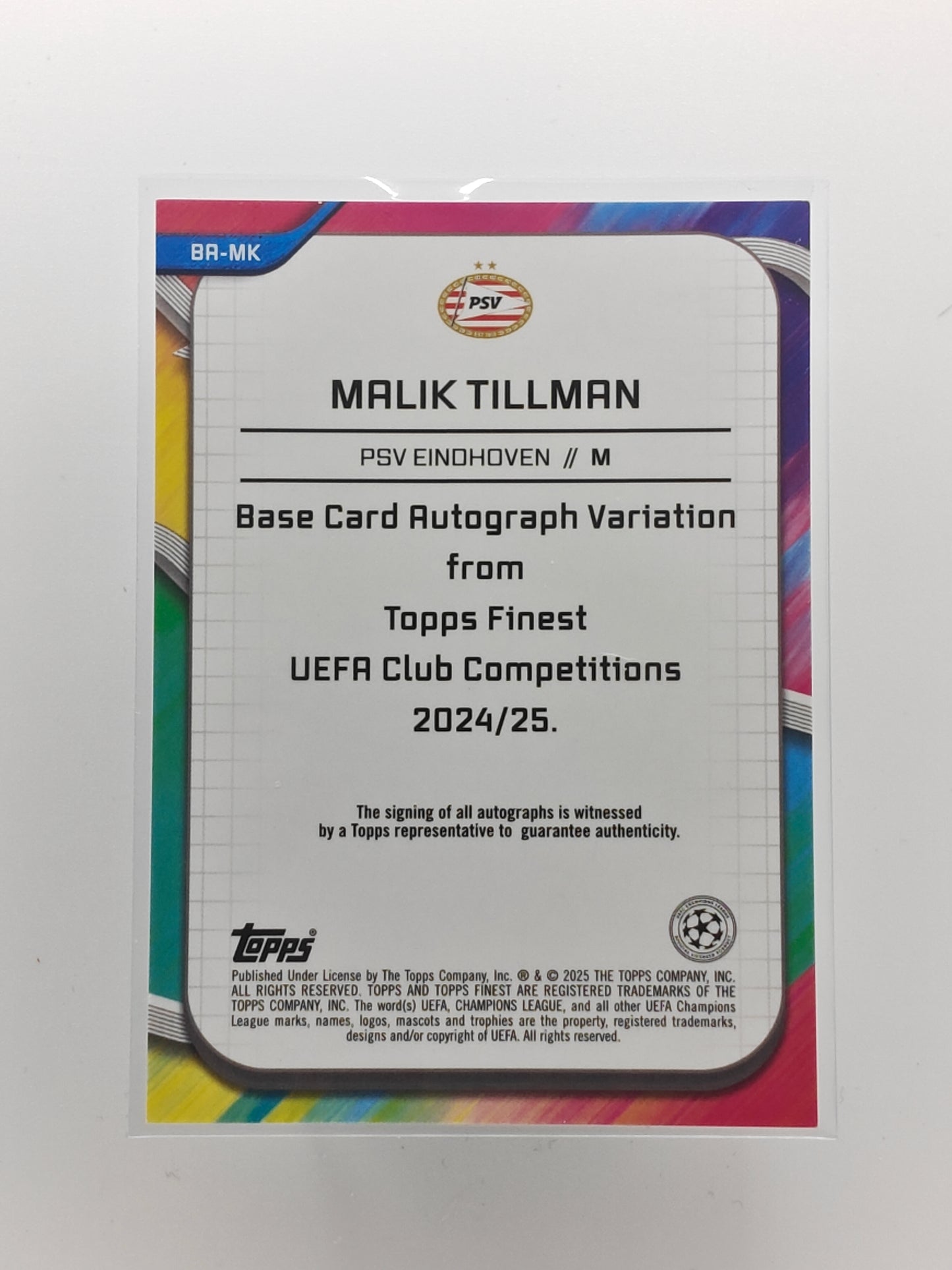 Malik Tillman auto /299 - Topps Finest 24/25