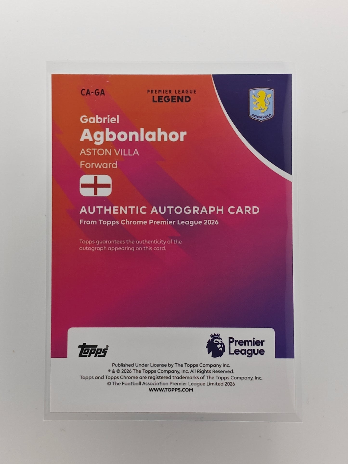 Gabriel Agbonlahor auto - Topps Chrome PL 25/26