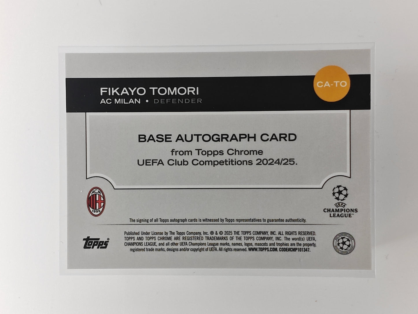 Fikayo Tomori auto /75 - Topps Chrome 24/25