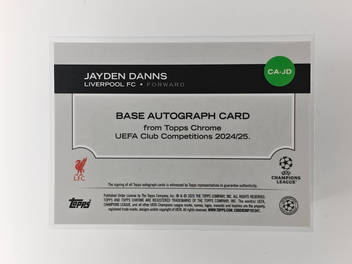 Jayden Danns auto /75 RC - Topps Chrome 24/25