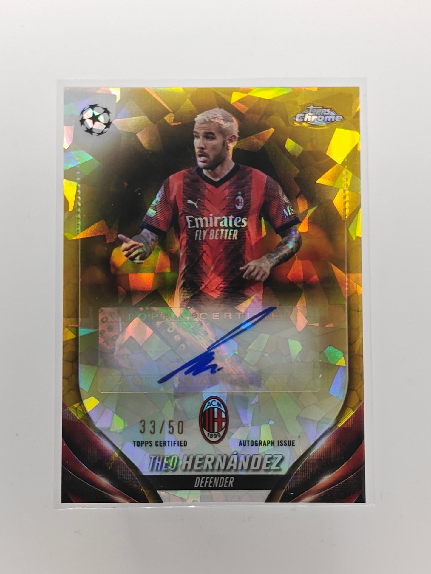 Theo Hernandez auto /50 - Topps Sapphire 23/24