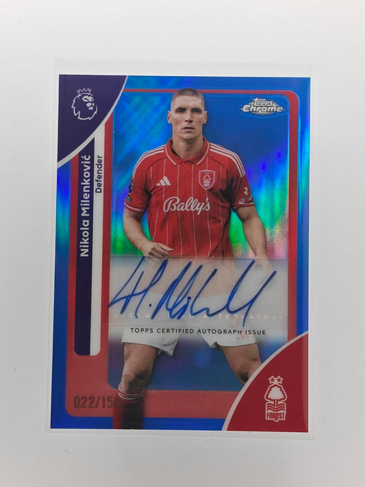 Nikola Milenkovic auto /150 - Topps Chrome PL 25/26