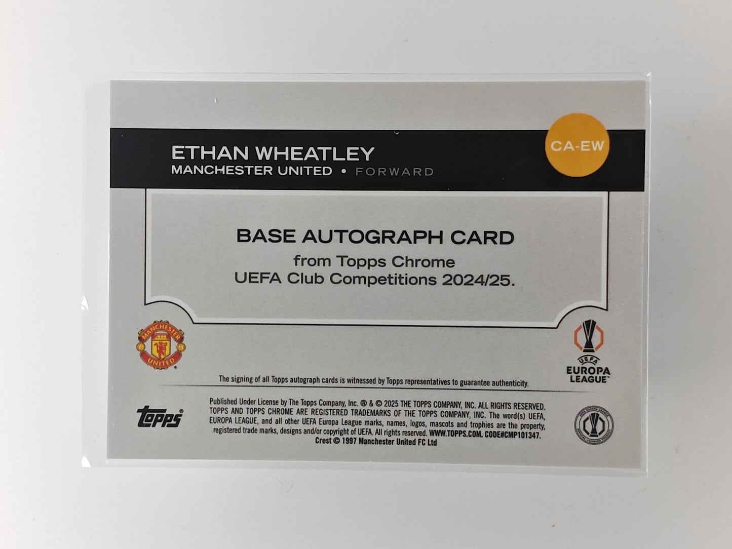 Ethan Wheatley auto /199 rc - Topps Chrome 24/25