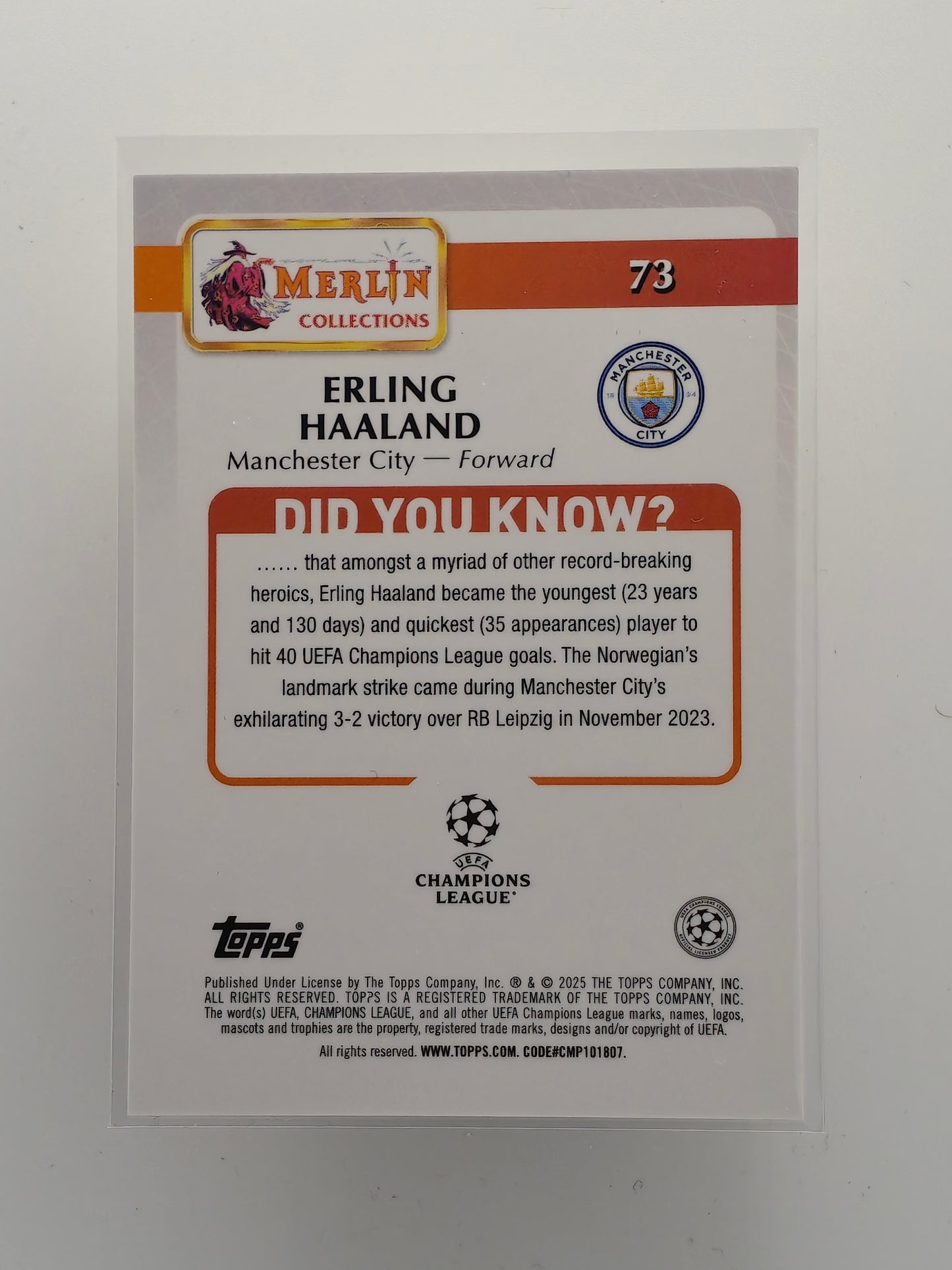 Erling Haaland /50 Topps Merlin 24/25
