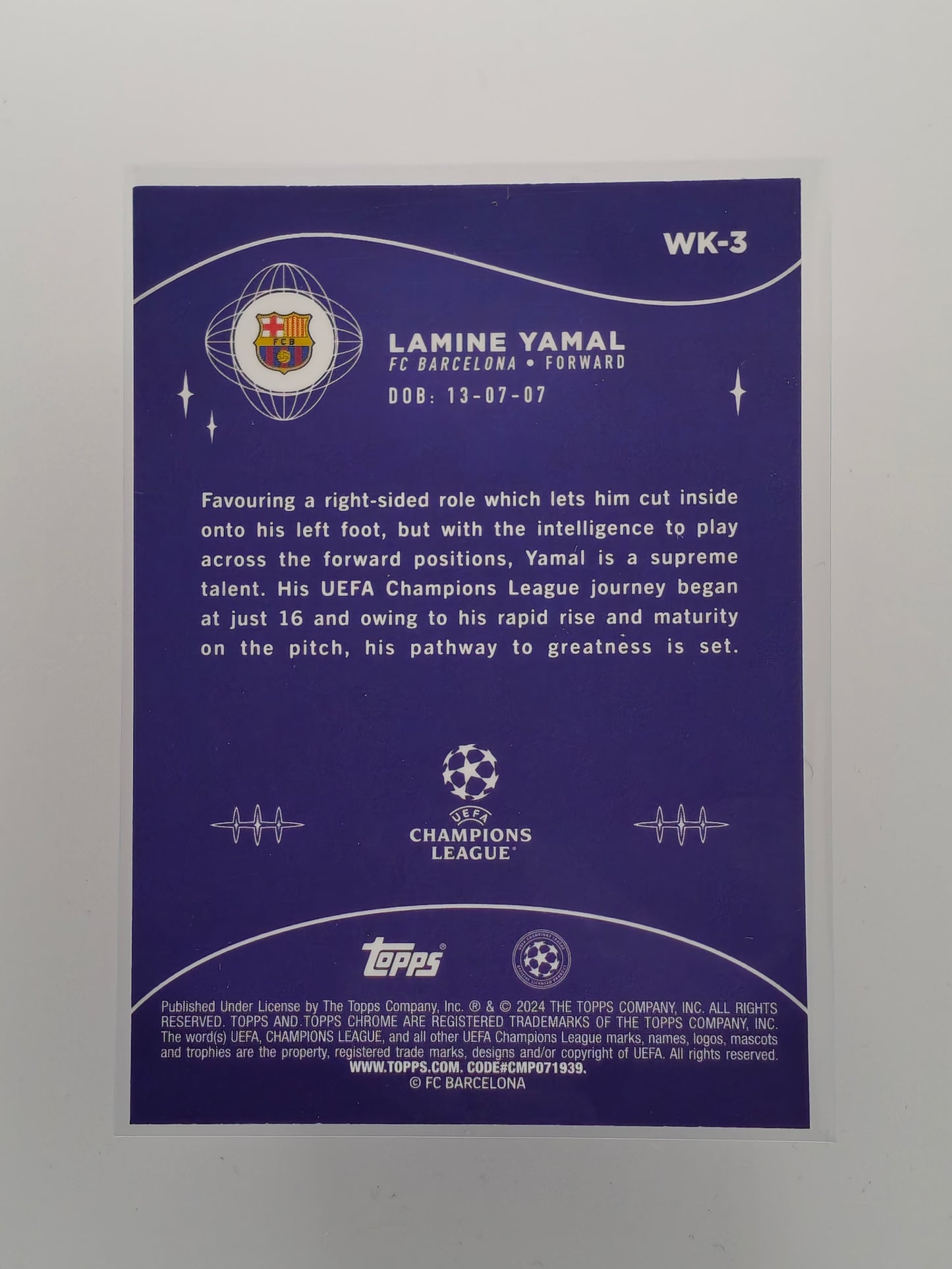 Lamine Yamal wonderkids rc - Topps Chrome 23/24