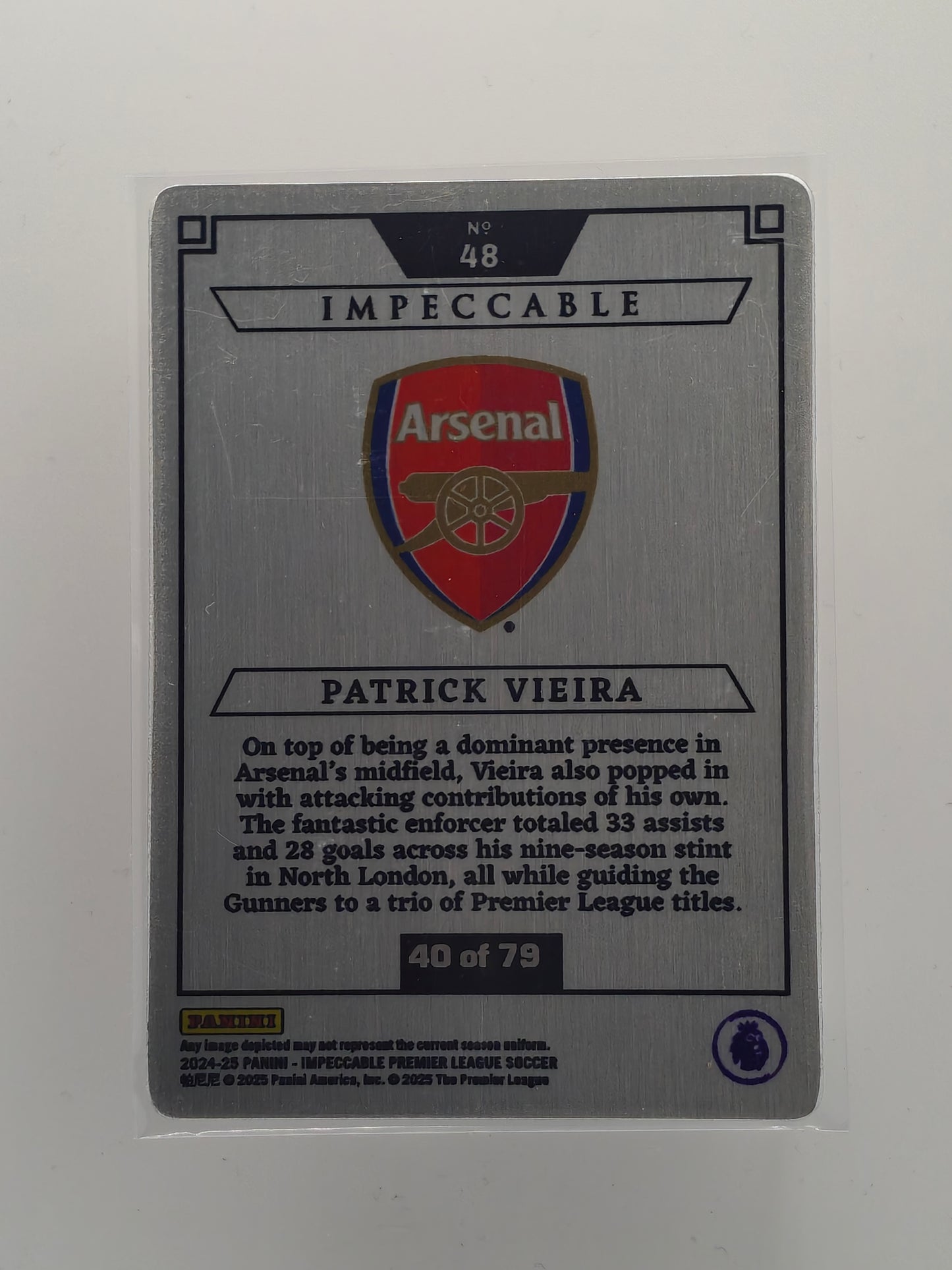 Patrick Vieira /79 stainless steel - Panini Impeccable 24/25