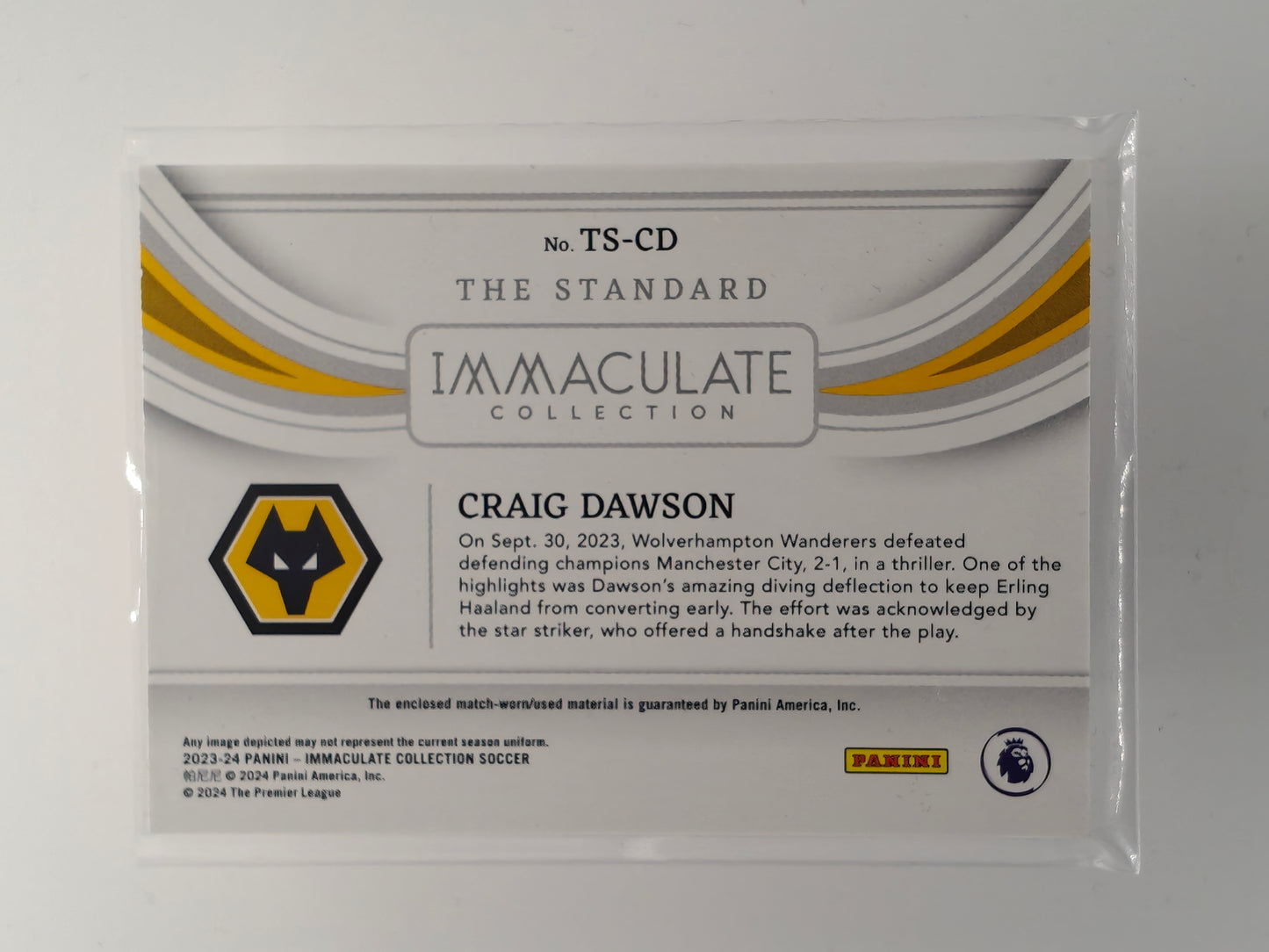 Craig Dawson patch /30 - Panini Immaculate 23/24