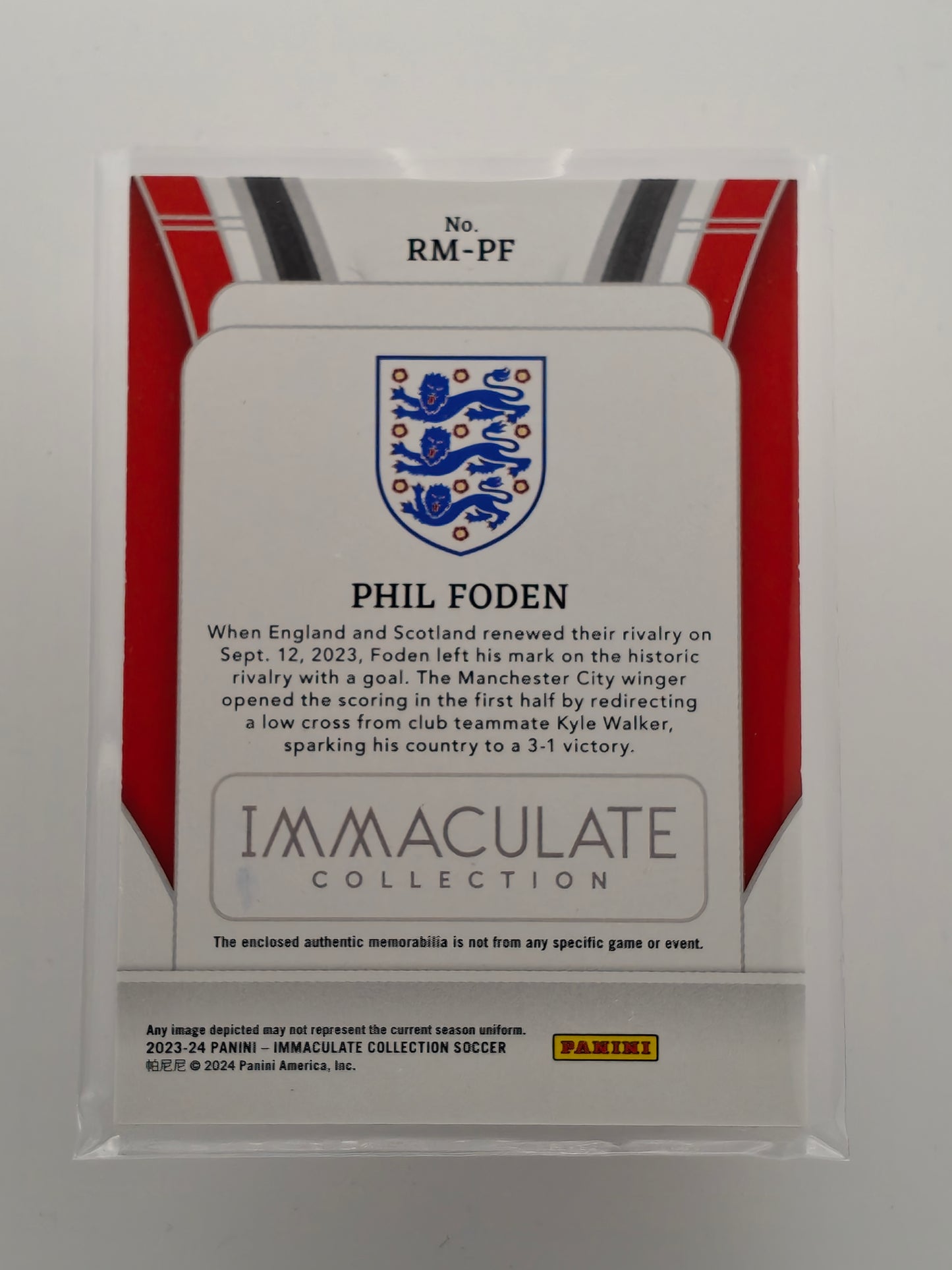 Phil Foden patch /30 - Panini Immaculate 23/24