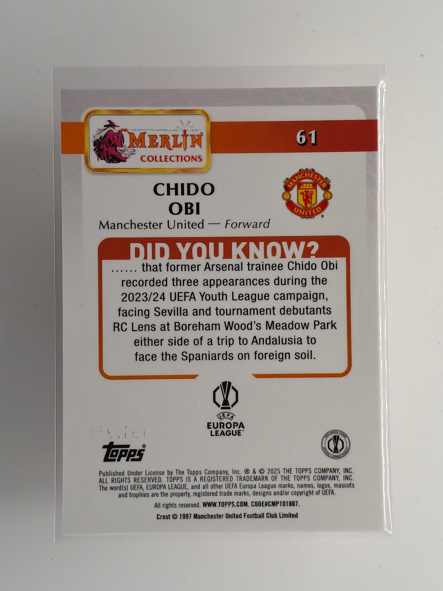 Chido Obi /250 rc - Topps Merlin 24/25