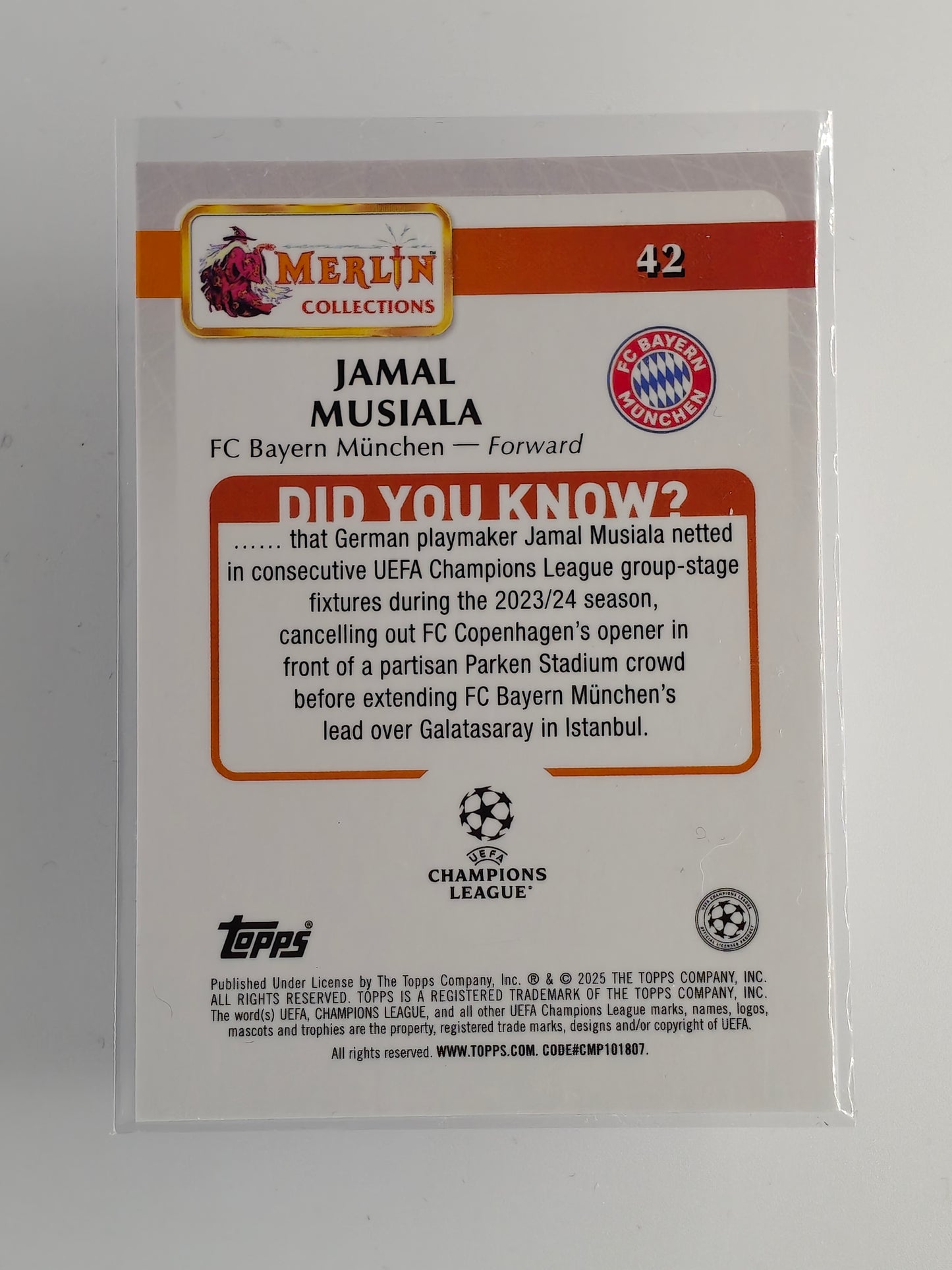 Jamal Musiala /150 - Topps Merlin 24/25