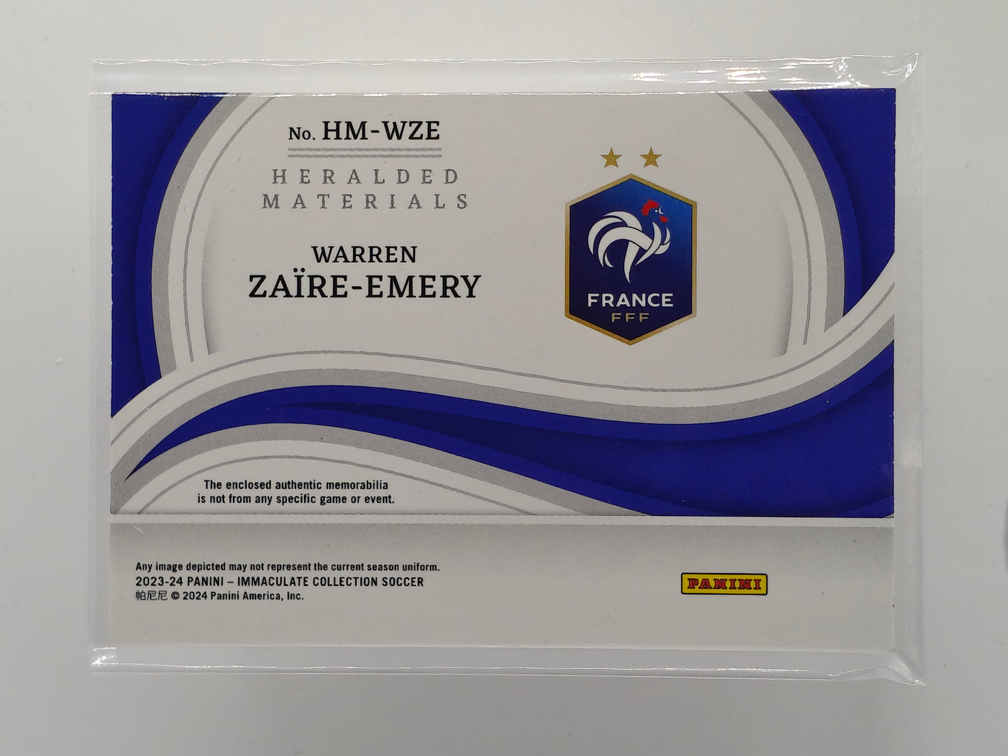 Warren Zaire-Emery patch /30 - Panini Immaculate 23/24