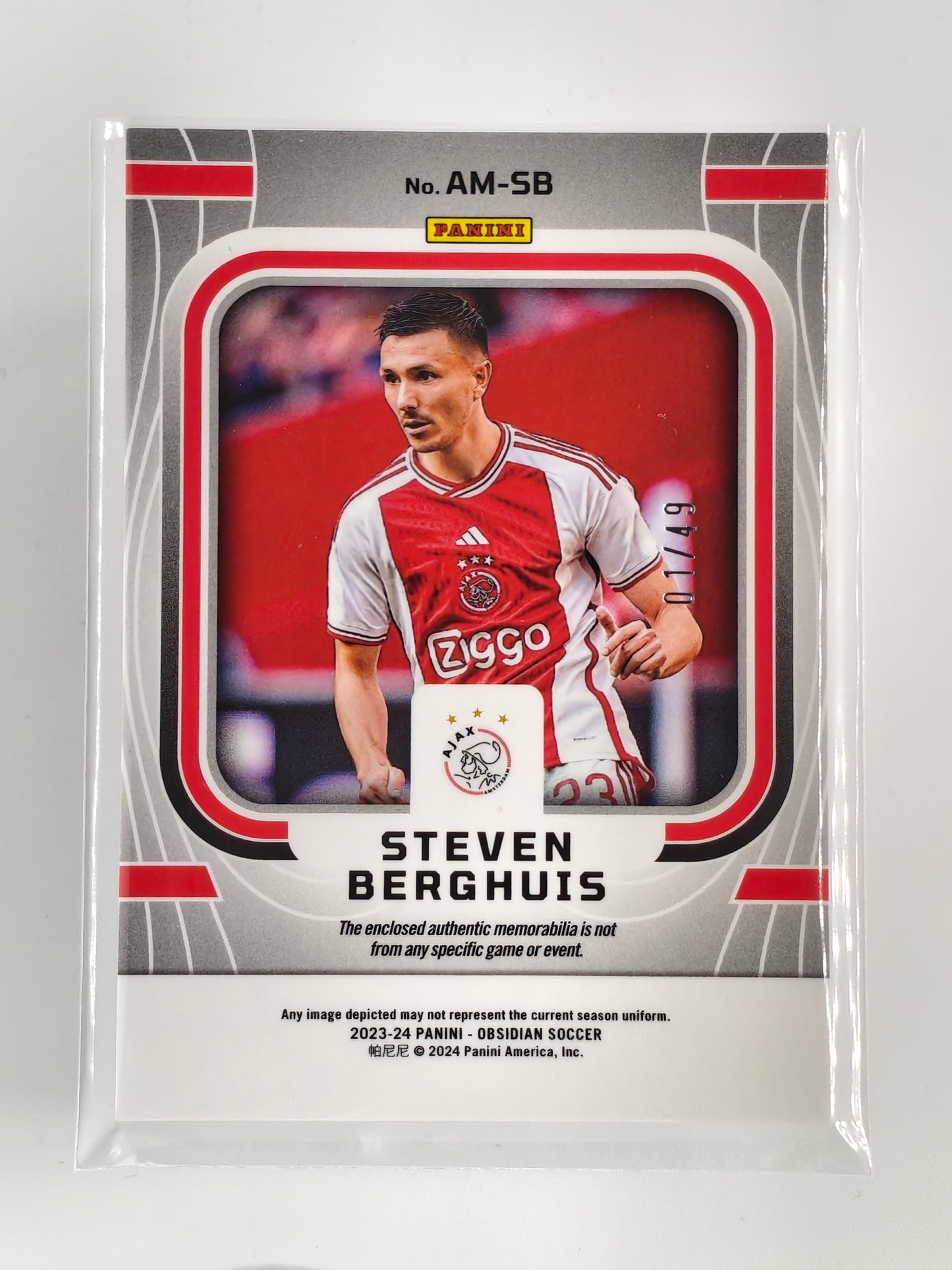 Steven Berghuis patch 1/49 - Panini Obsidian 23/24