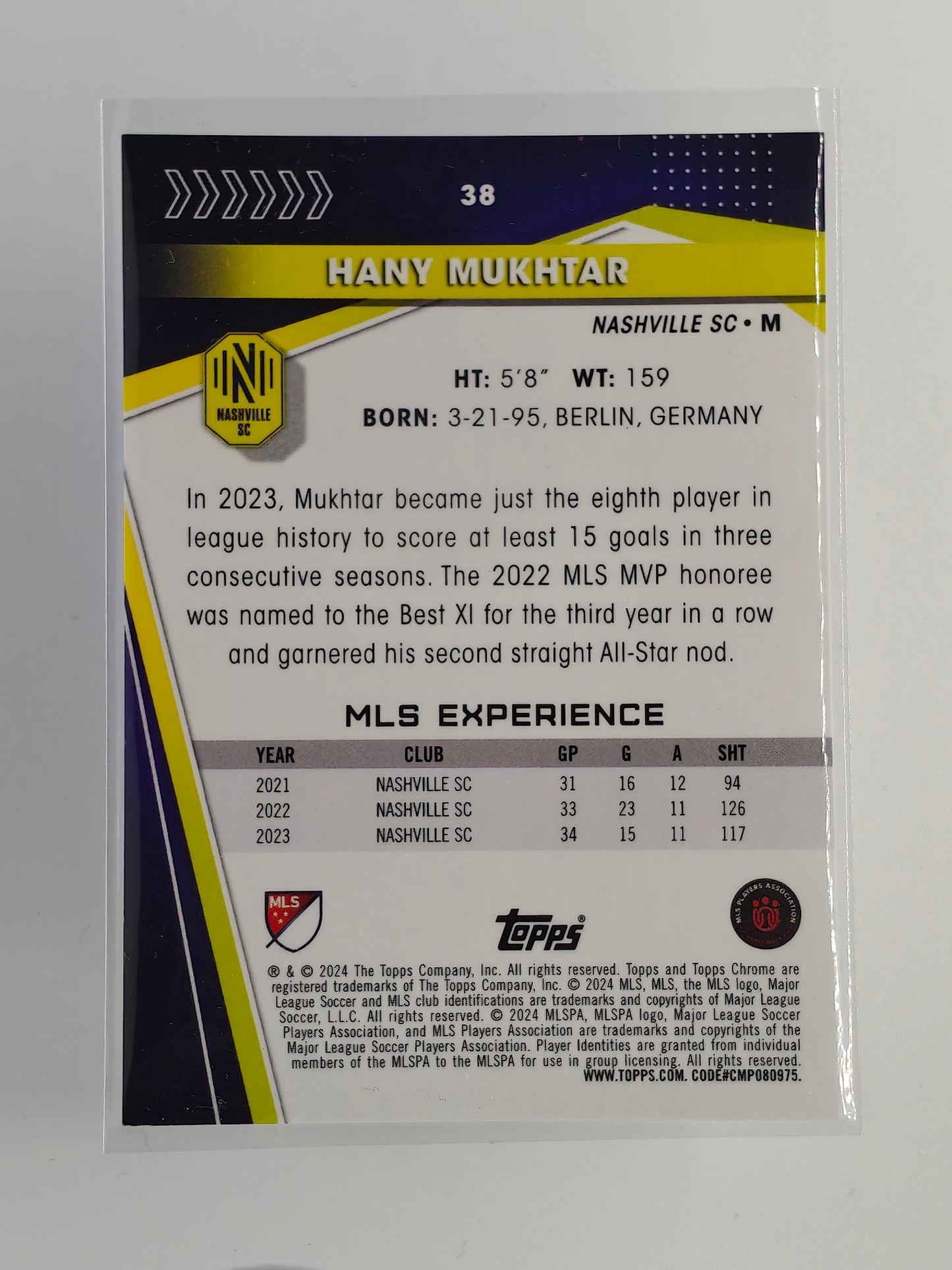 Hany Mukhtar Sapphire image variation SP - Topps Mls 2024