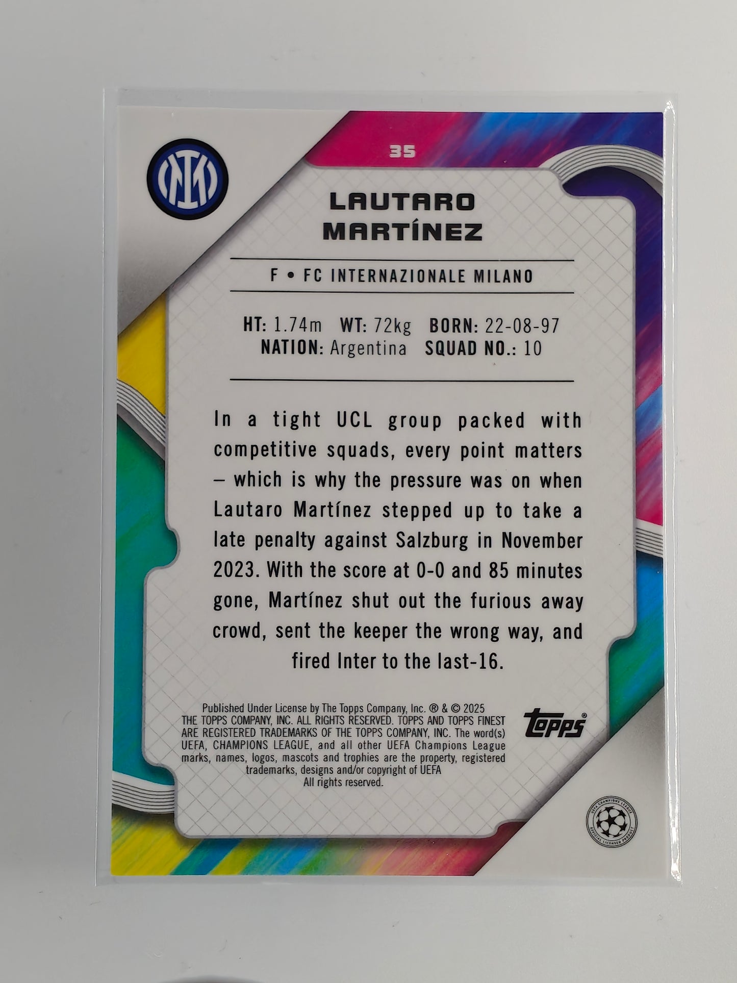 Lautaro Martinez /75 - Topps Finest 24/25