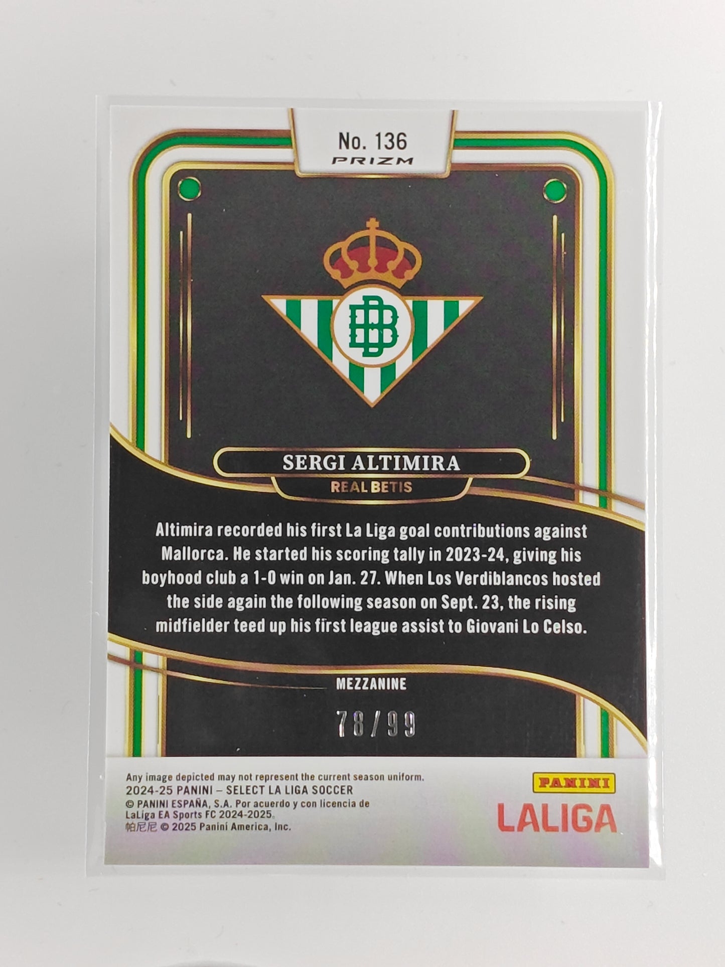 Sergi Altimira /99 rc - Panini Select La Liga 24/25