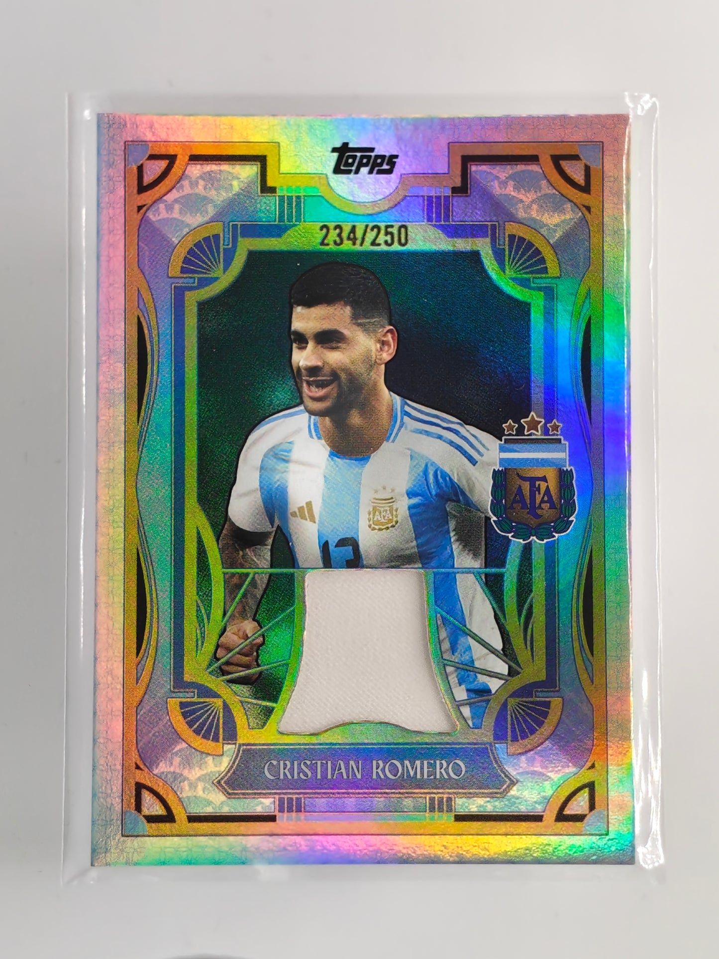 Christian Romero patch /250 Match-Worn - Topps Argentina team set