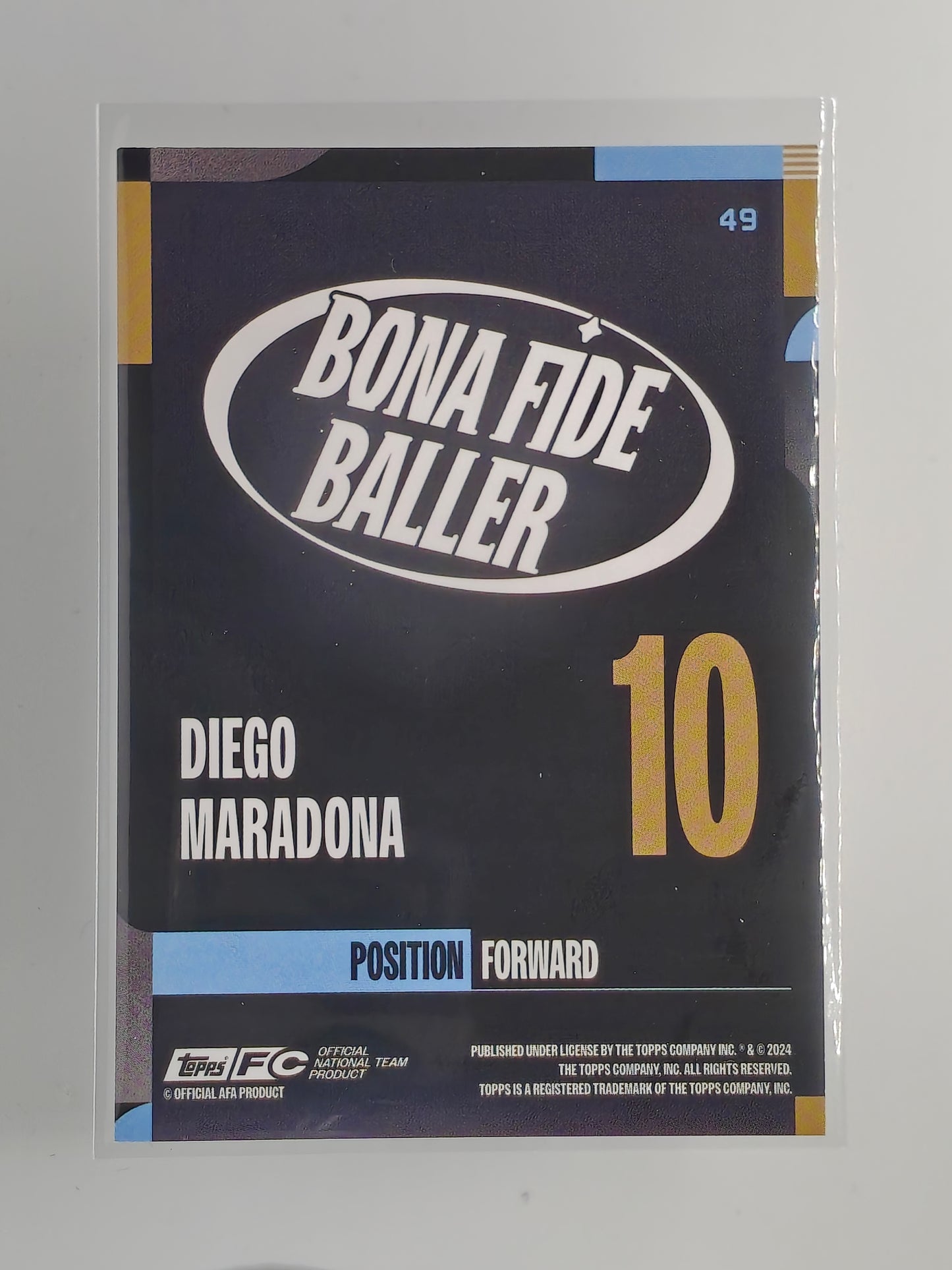 Diego Maradona Static Foil Bona fide baller - Topps Argentina team set