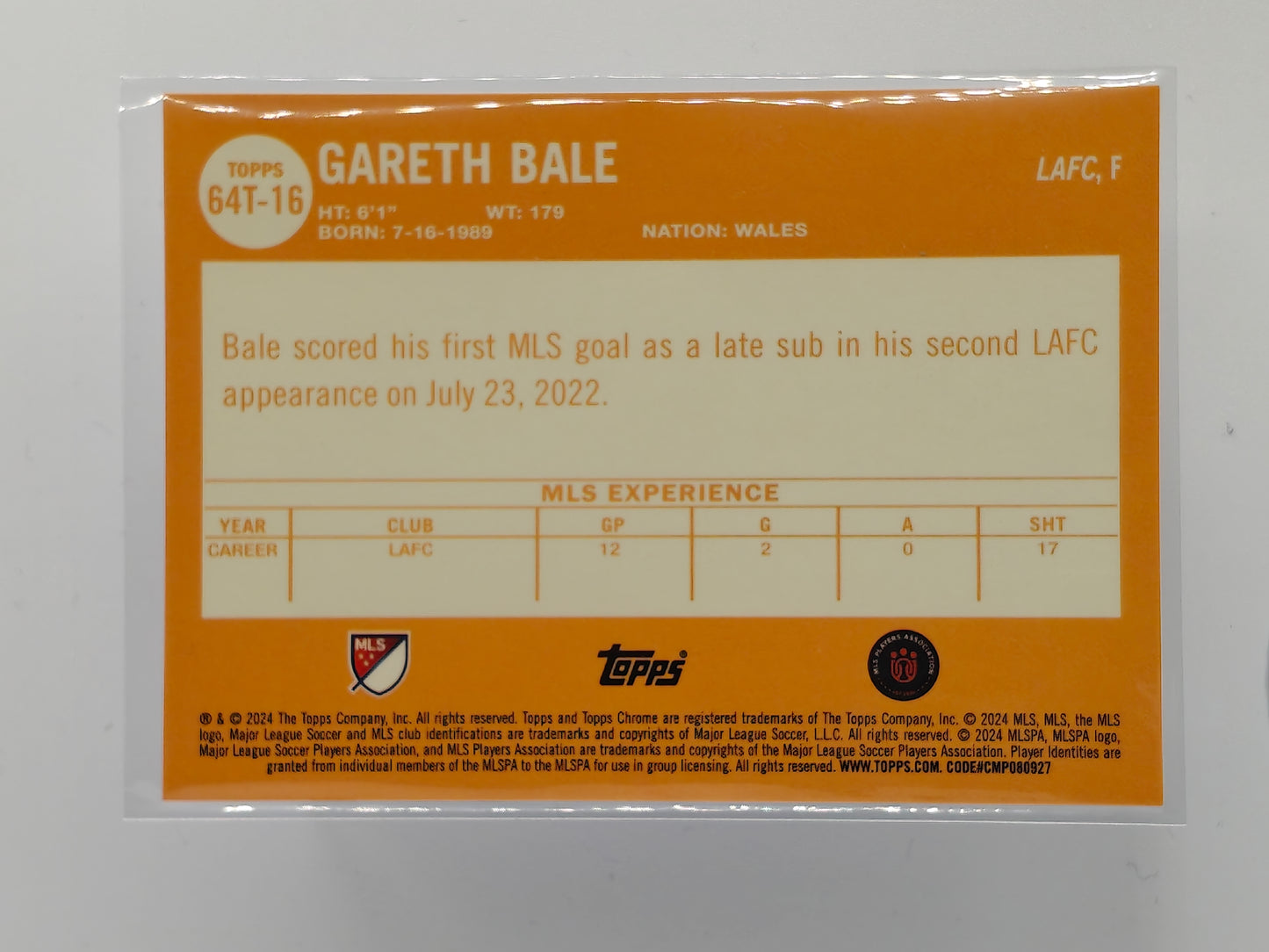 Gareth Bale 1964 Sapphire - Topps MLS Sapphire 24/25