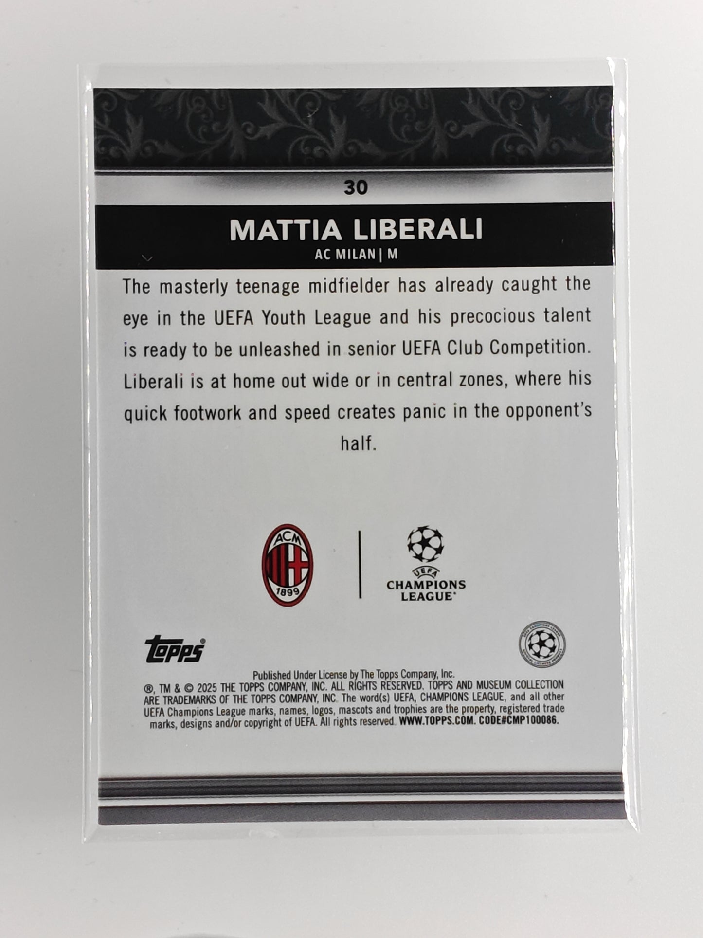 Mattia Liberali rc - Topps Museum 24/25