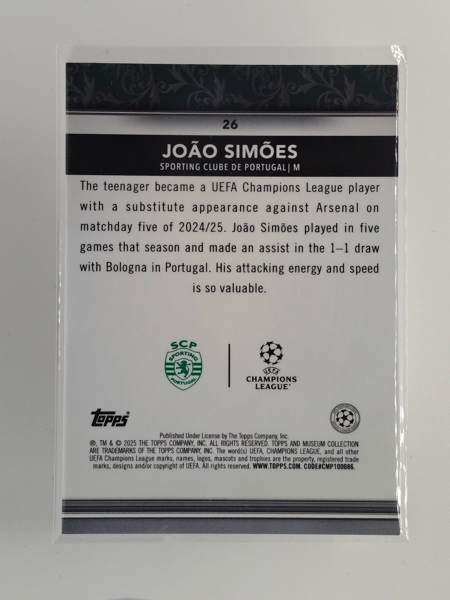 Joao Simoes rc - Topps Museum 24/25