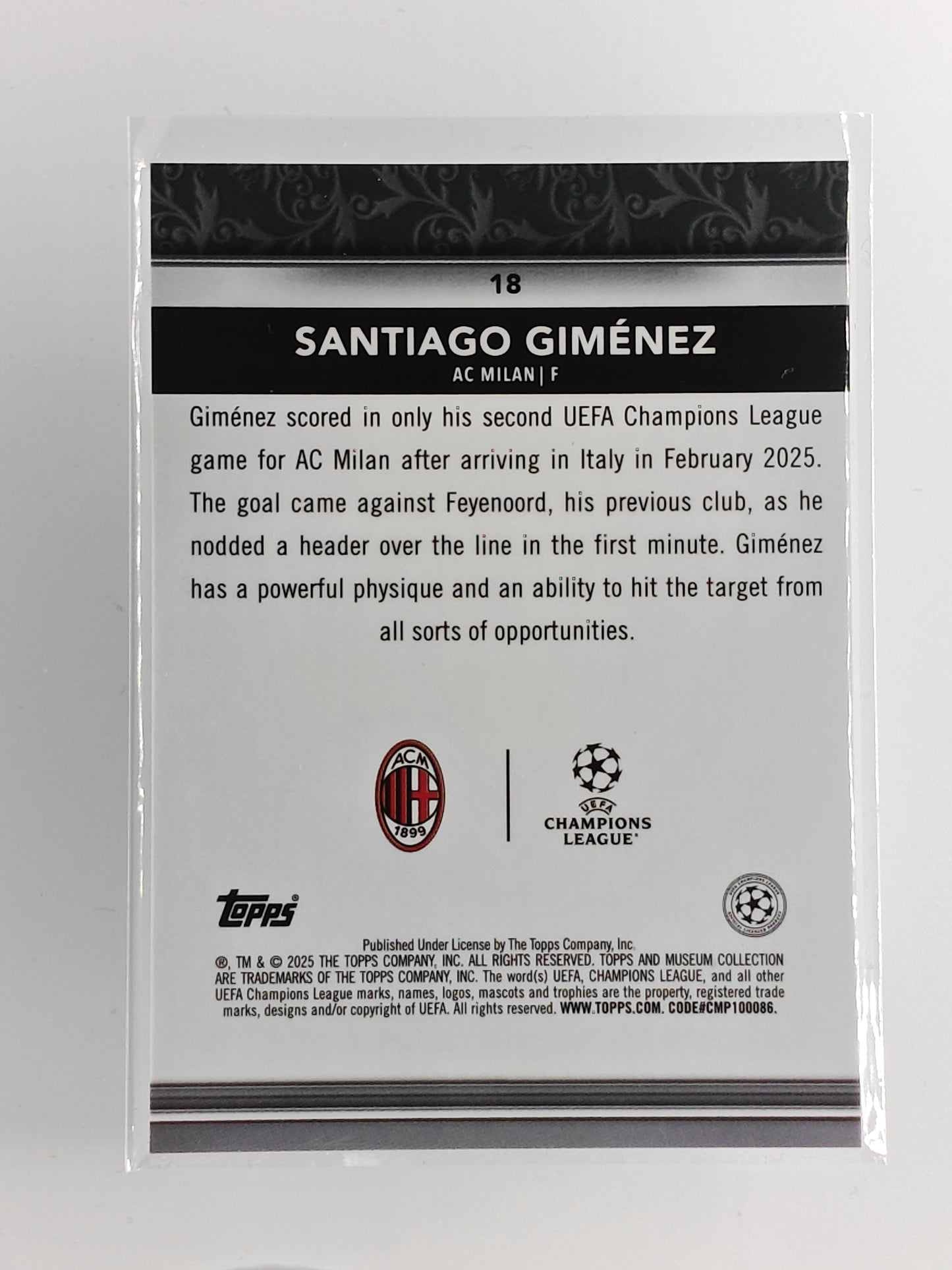Santiago Gimenez - Topps Museum 24/25