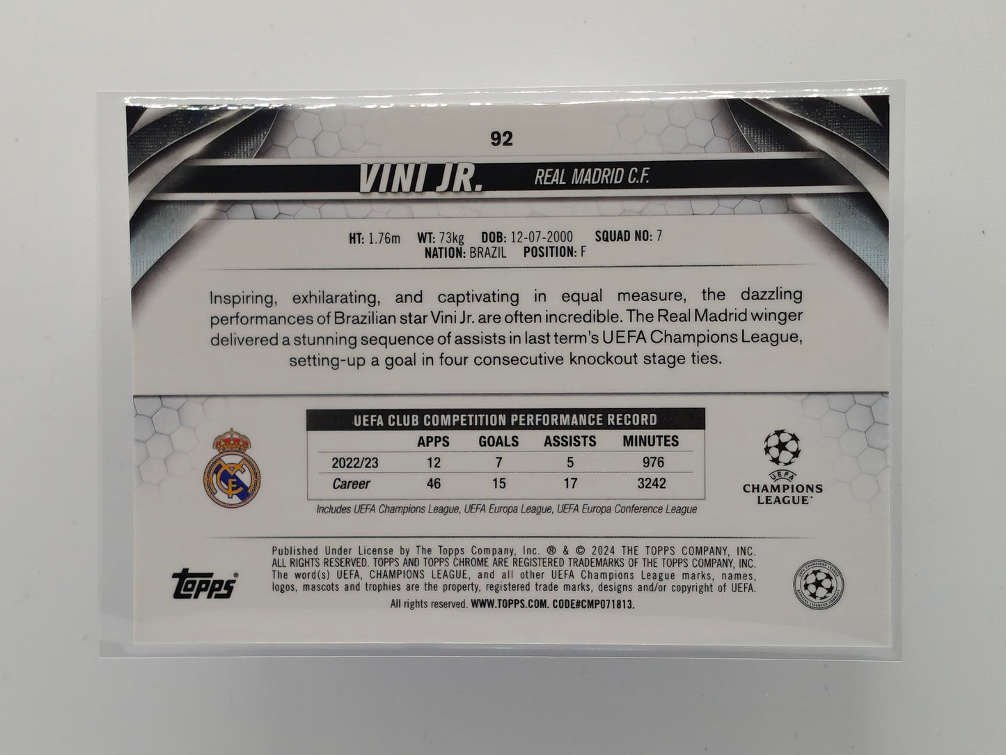 Vini Jr - Topps Sapphire 23/24