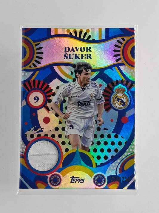 Davor Suker Patch /250 Match-Worn - Topps Real madrid team set