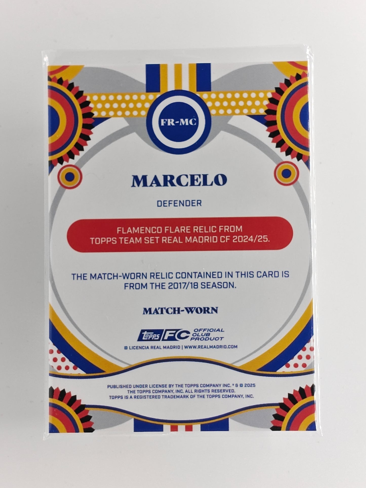 Marcelo Patch Match-Worn - Topps Real madrid team set