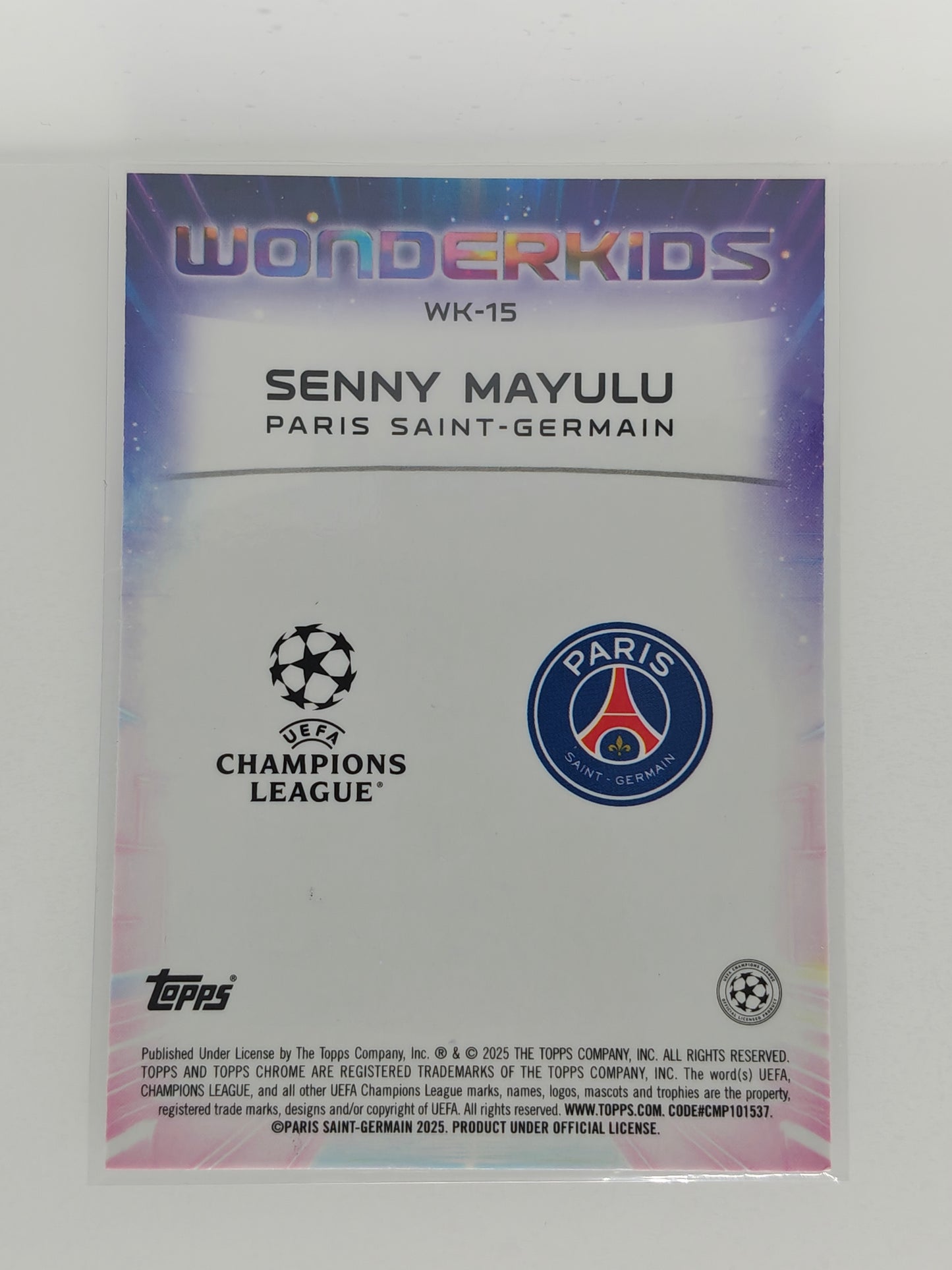 Senny Mayulu wonderkids rc starball - Topps Chrome 24/25 Logofractor