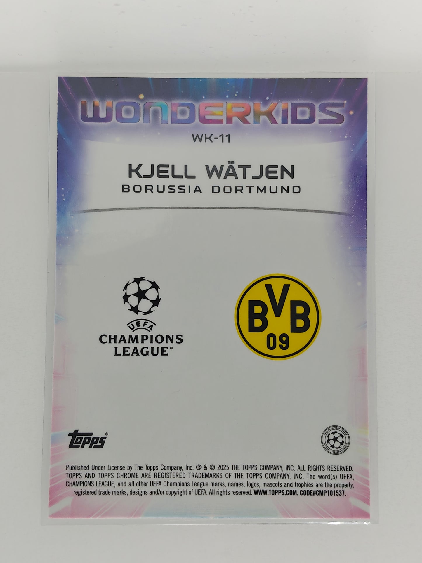 Kjell Watjen wonderkids rc starball - Topps Chrome 24/25 Logofractor