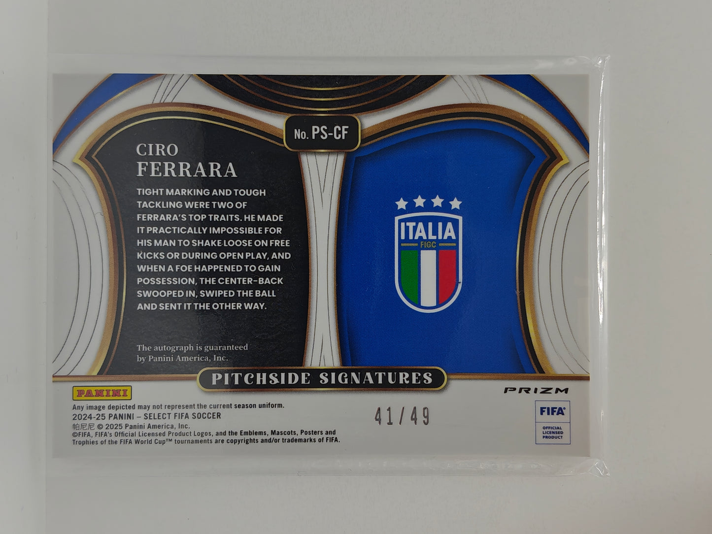 Ciro Ferrara auto /49 - Panini Select Fifa 24/25