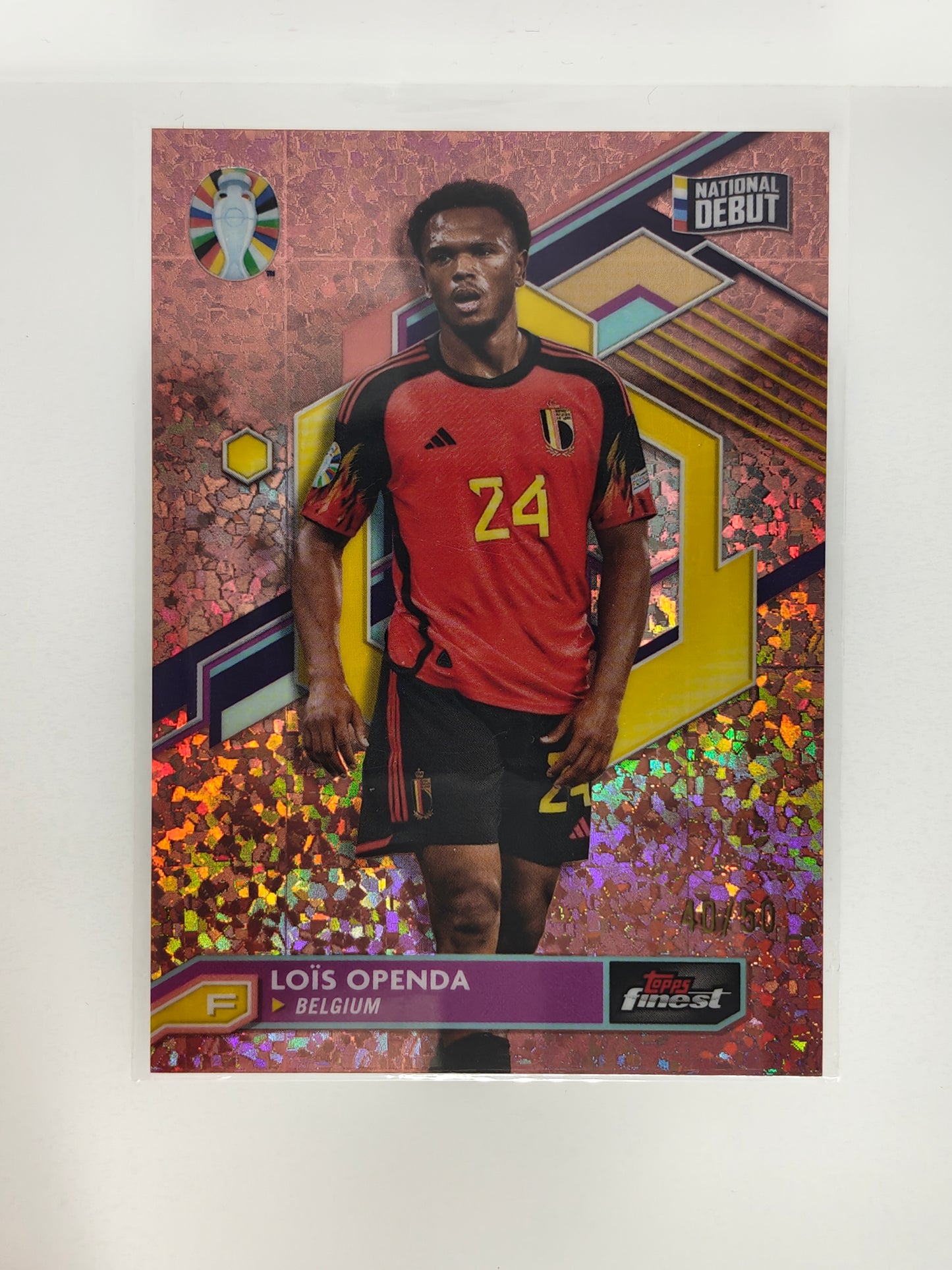 Loic Openda /50  national debut - Topps Finest euro 24