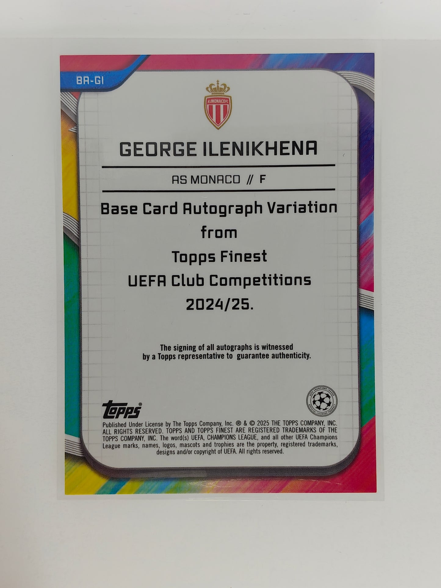 George Ilenikhena auto rc - Topps Finest 24/25