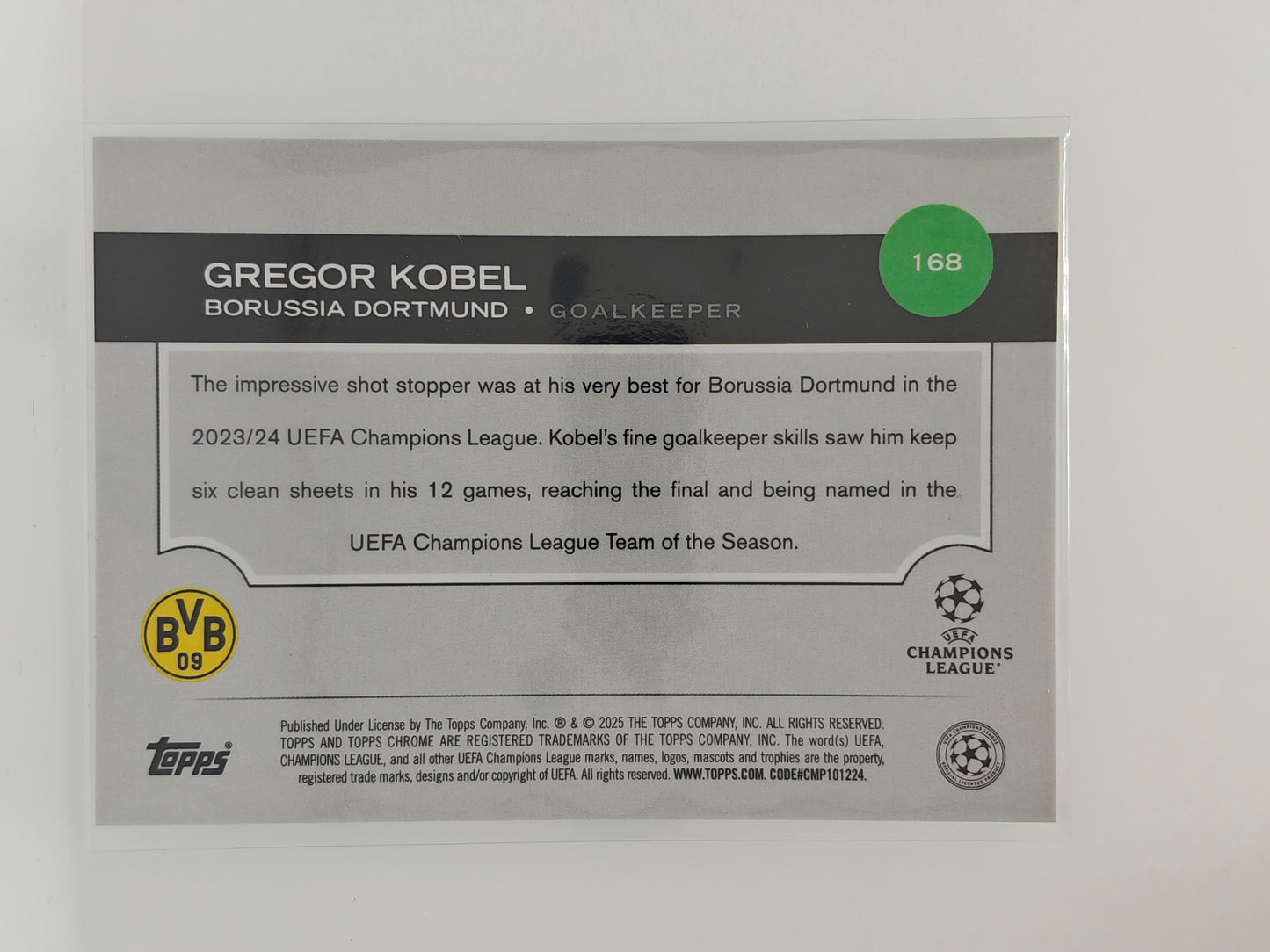 Gregor Kobel /52 - Topps Chrome 24/25