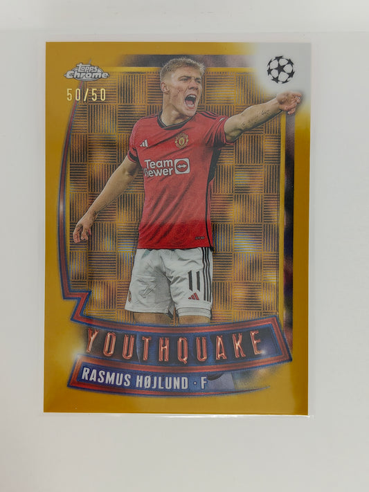 Rasmus Højlund 50/50 Youthquake - Topps Chrome 23/24